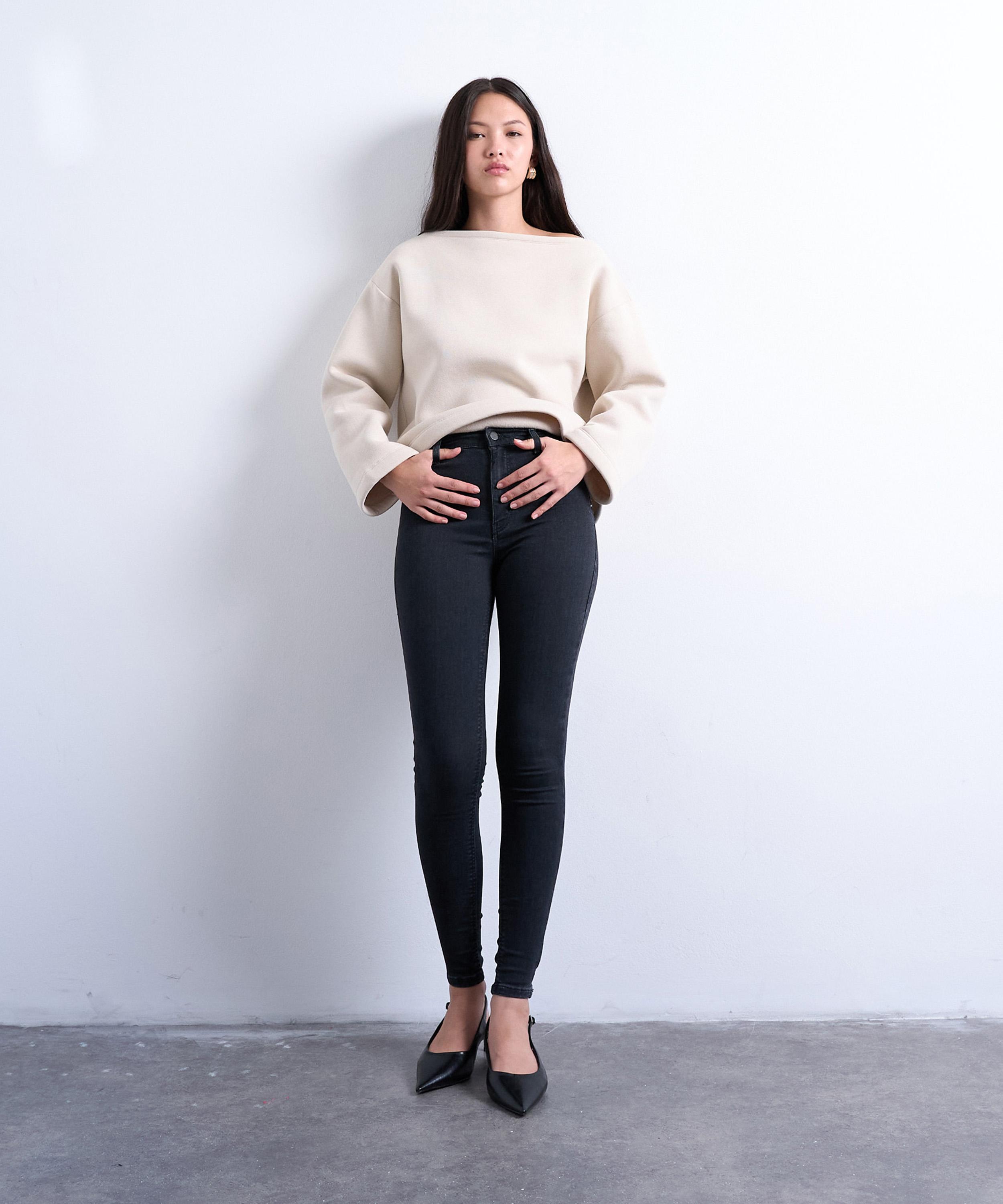 Topshop Joni Skinny High Rise Jeans In Black