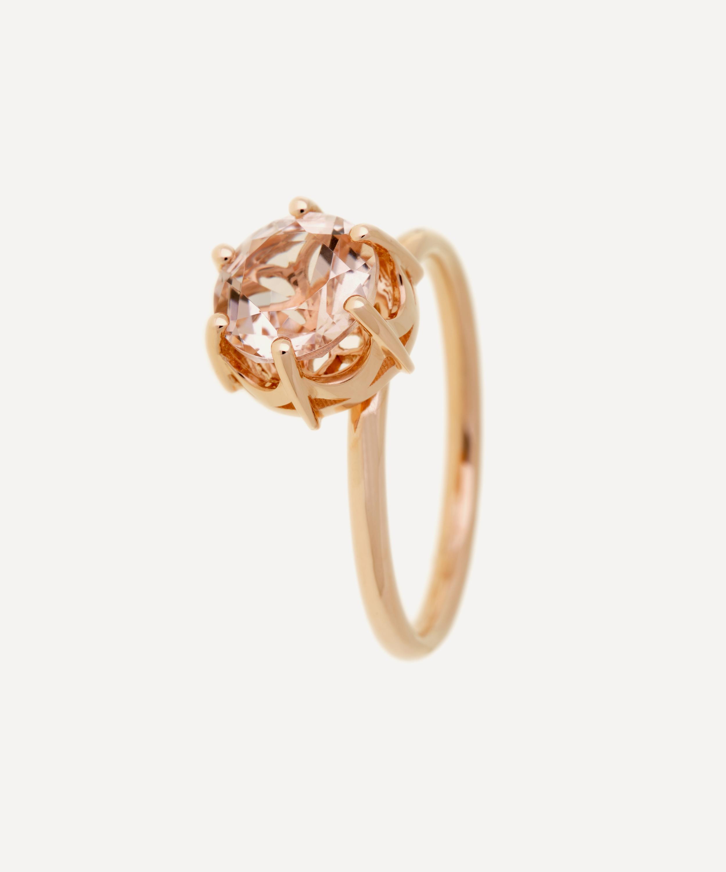 Selim Mouzannar 18ct Rose Gold Morganite Solitaire Ring In Gold