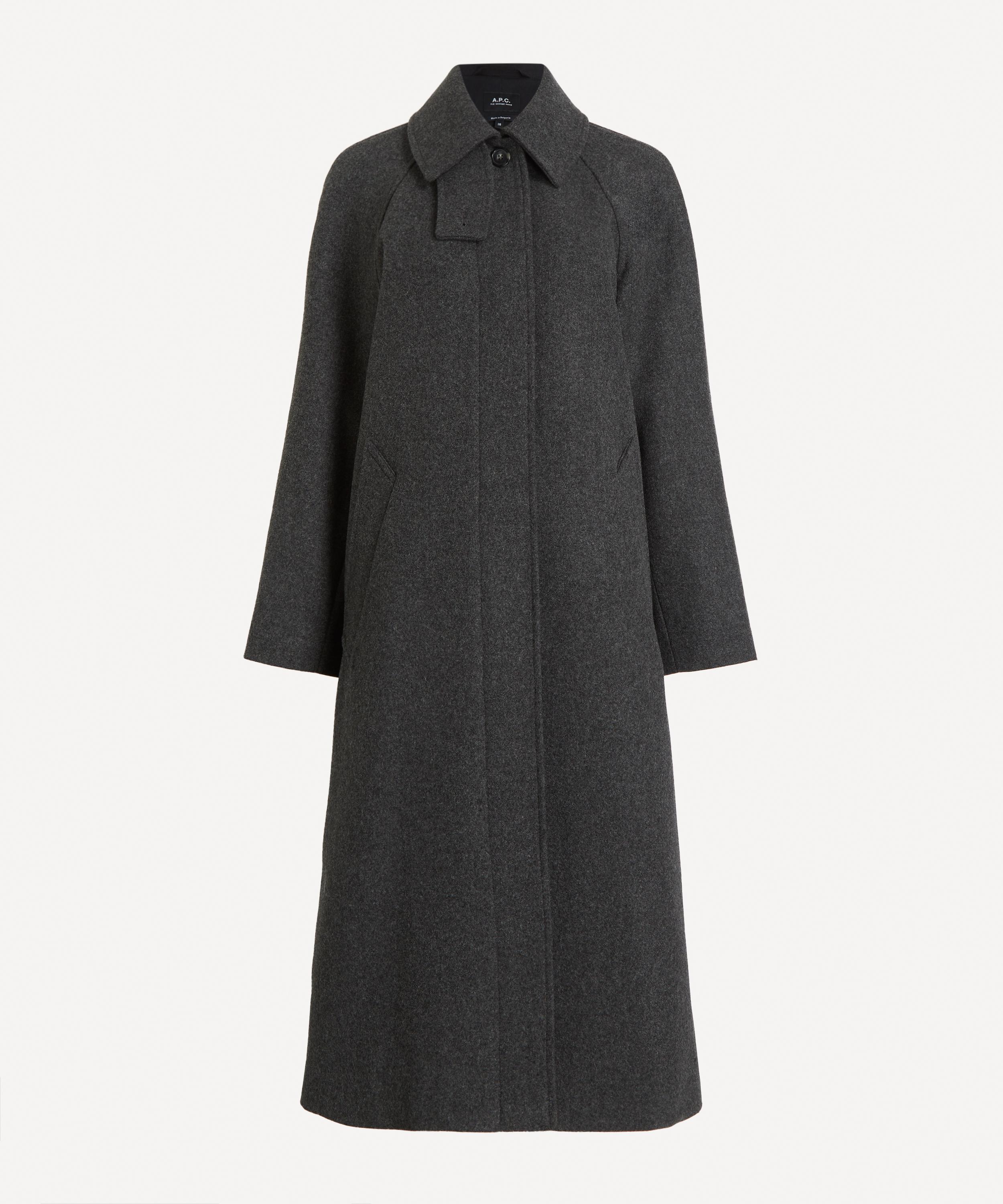 Apc A.p.c. Women's Charcoal Wool Coat In Gray