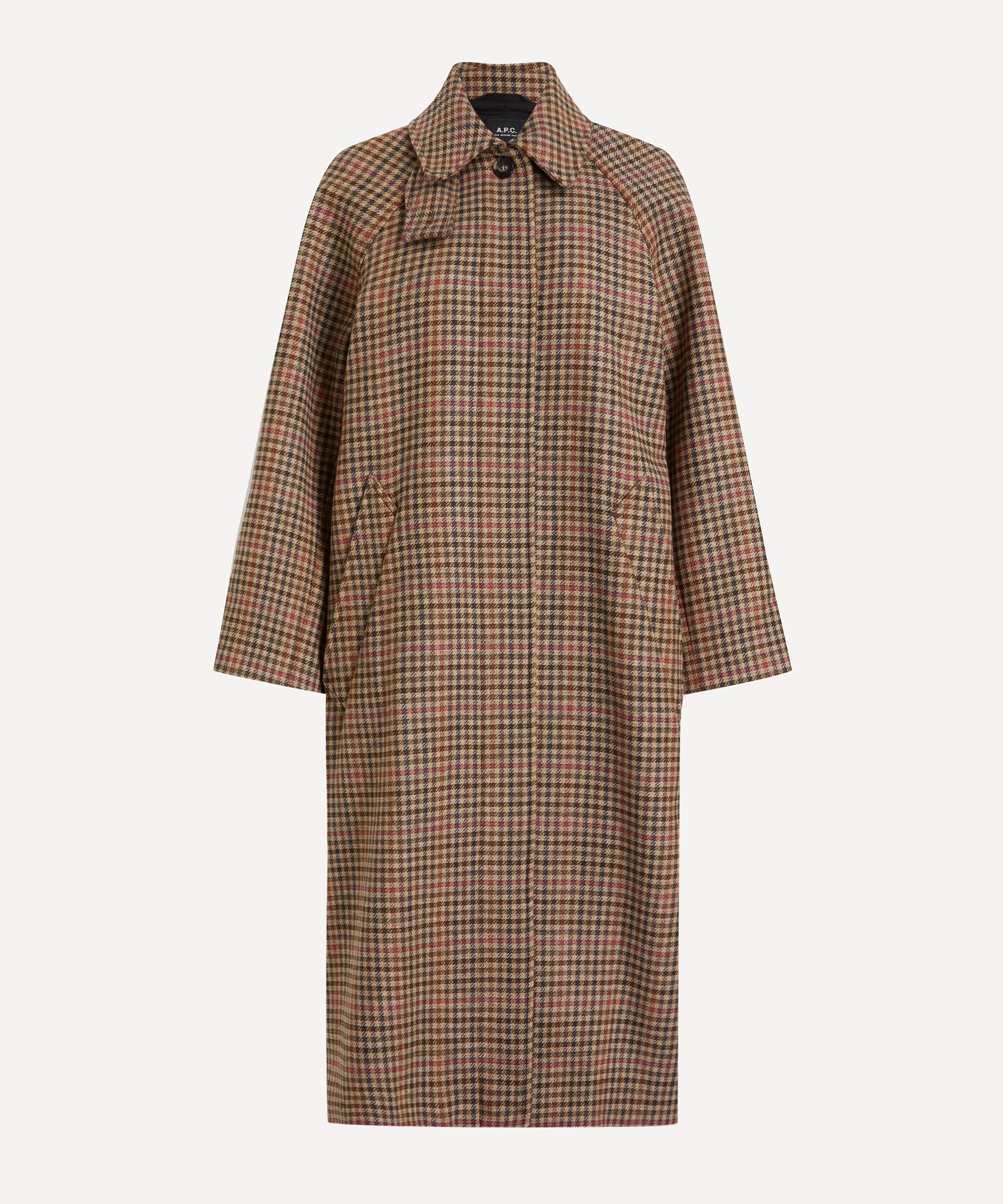 Apc A.p.c. Women's Tartan Raglan Sleeve Coat In Brown