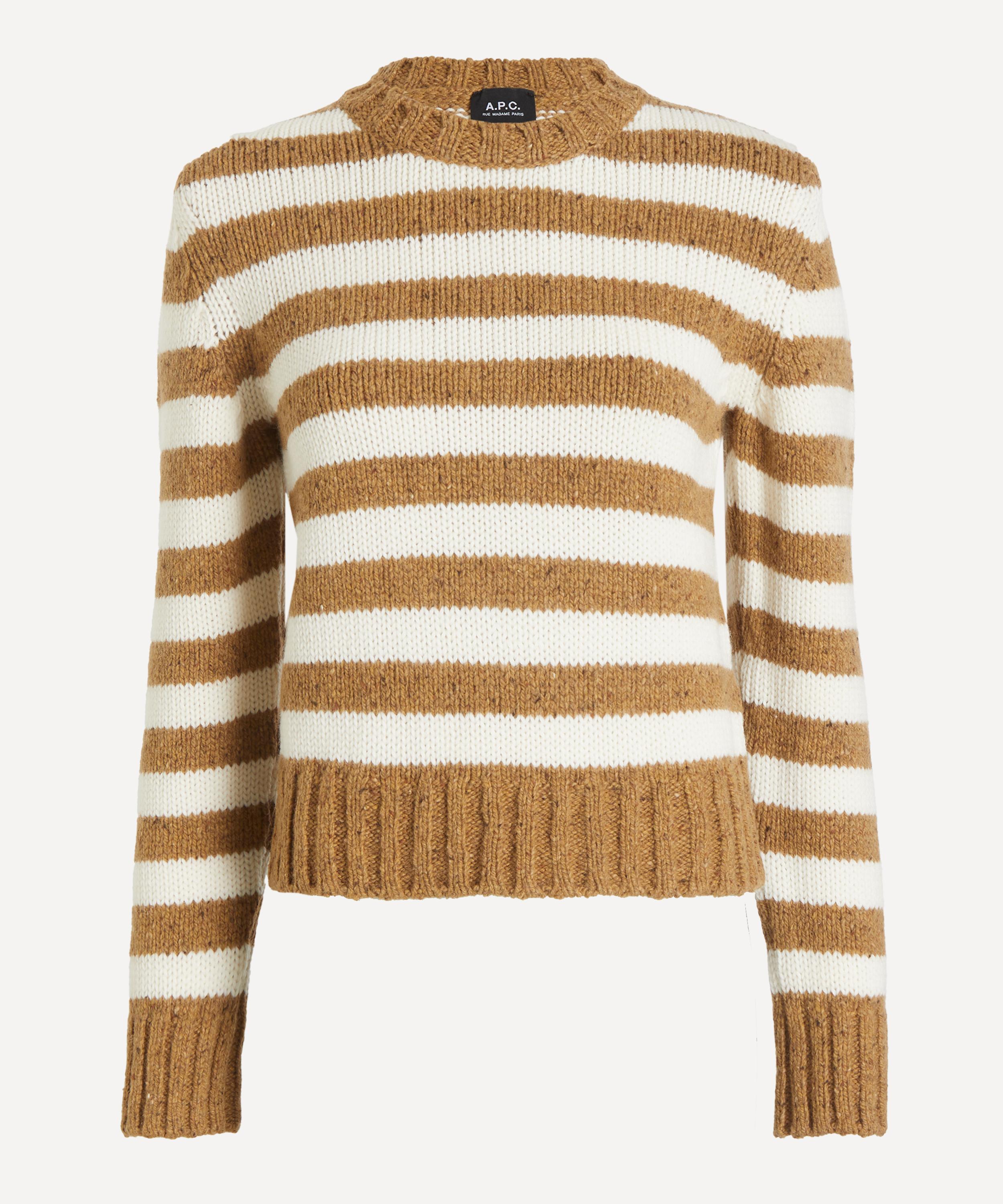 A.p.c. A. P.c. Women Brown Striped Sweater, L Luxury Sweaters & Knitwear For Women Darveys