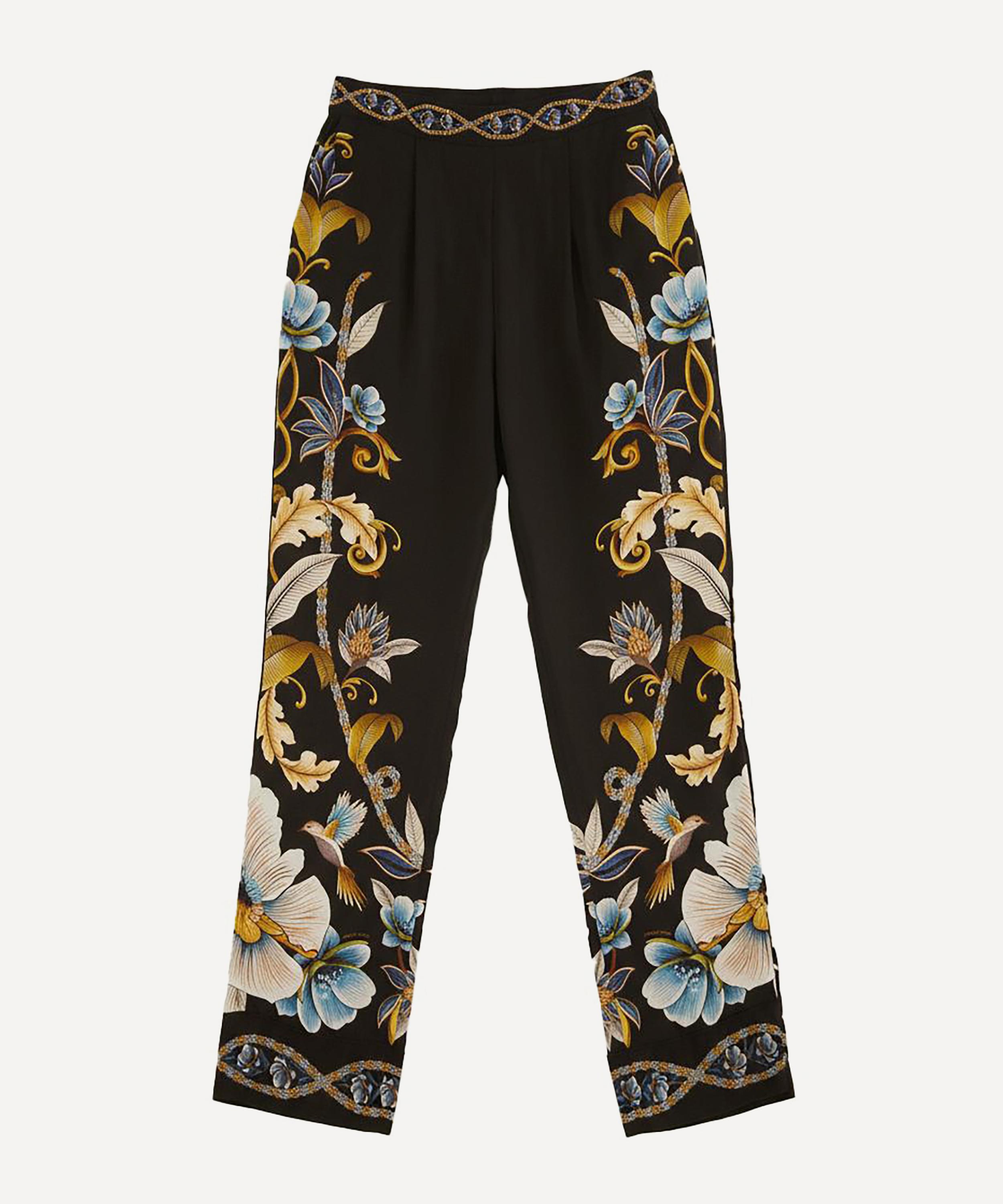 Farm Rio Floral Trousers In Black