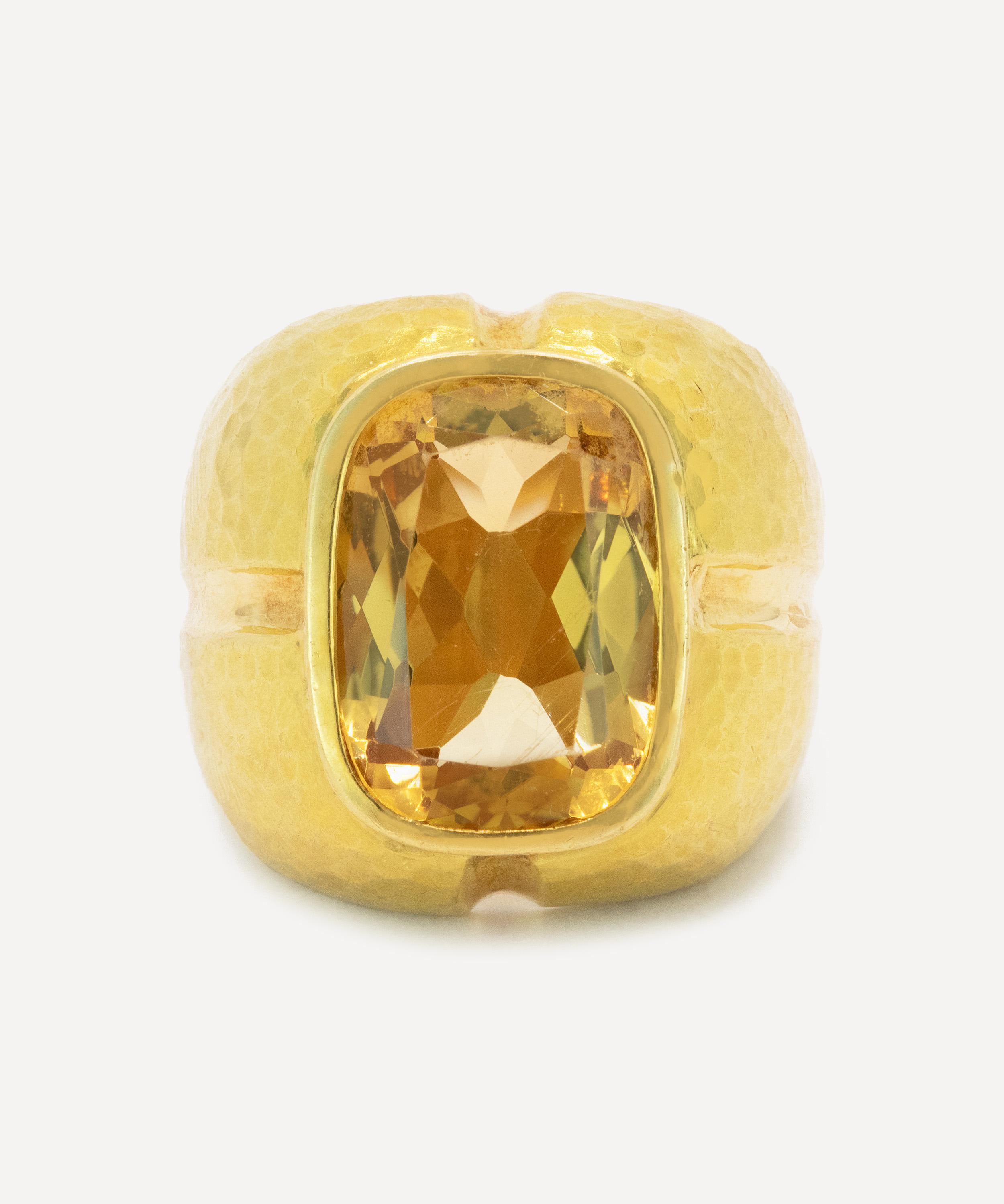 Kojis 18ct Gold Citrine Ring In Gold
