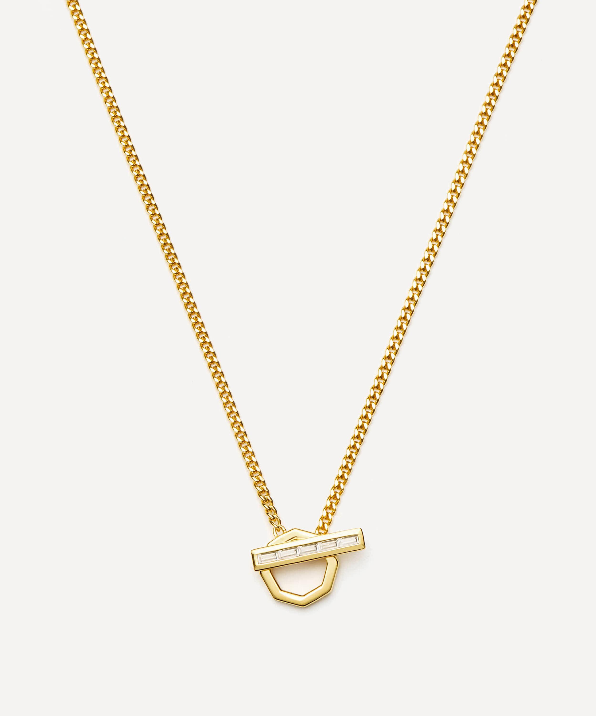 Missoma X Lucy Williams 18ct Gold-plated T-bar Hex Pendant Necklace In Gold