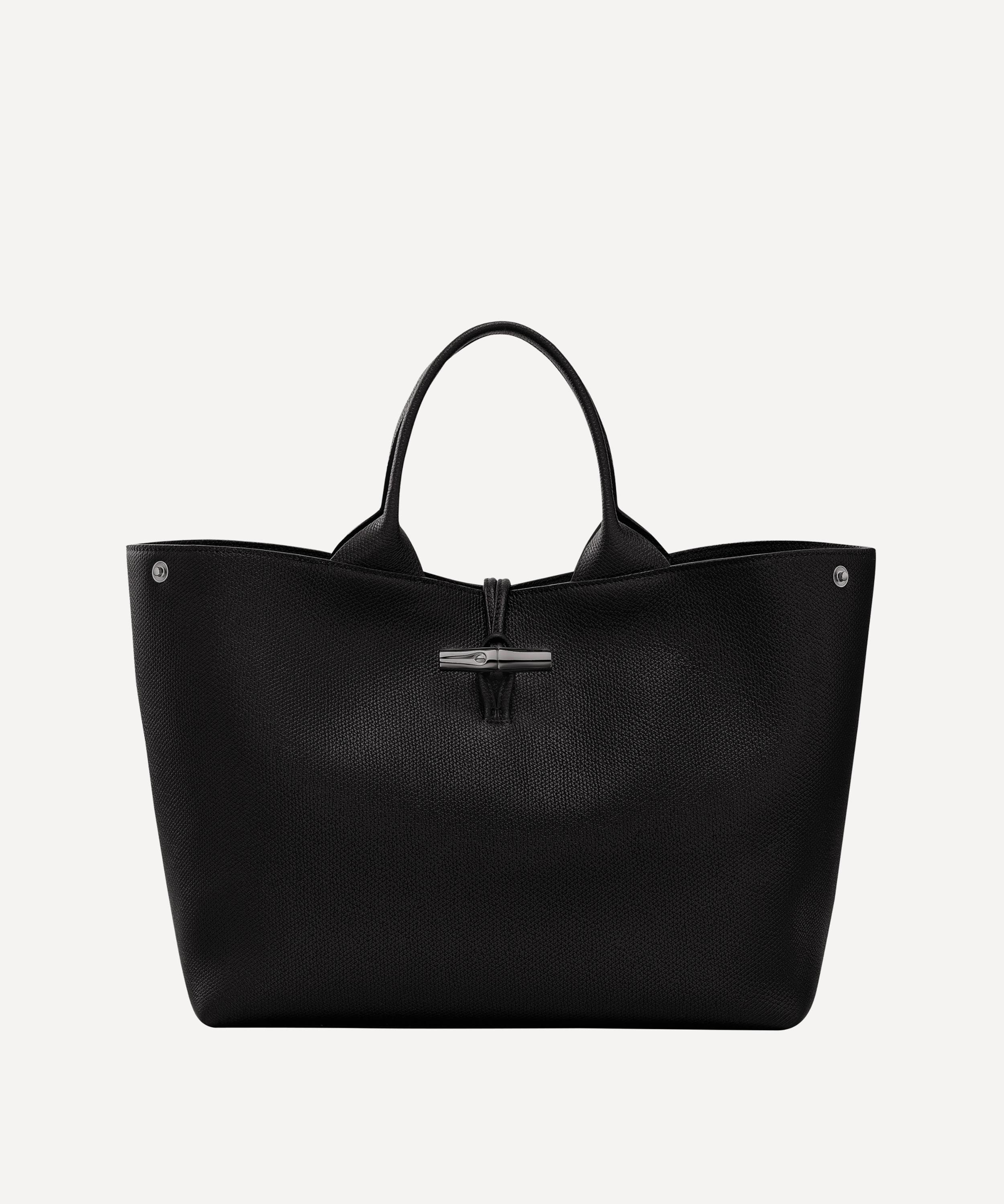 Longchamp Women's Large Le Roseau Top Handle Bag In Black