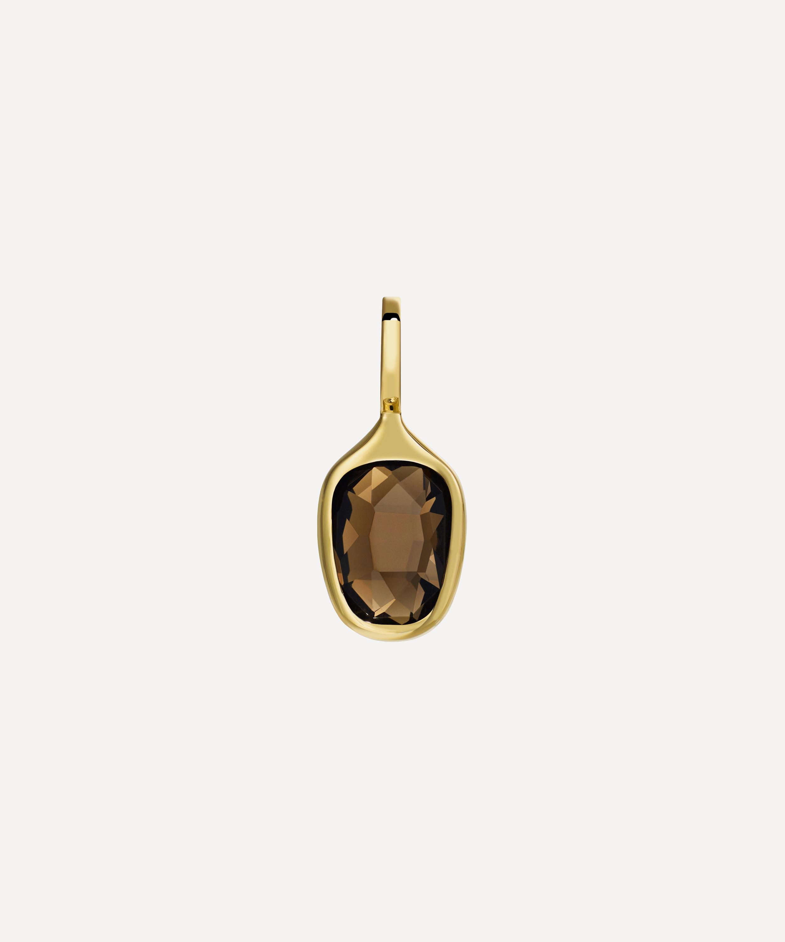 By Pariah 14ct Gold The Prism Orbit Smoky Quartz Pendant In Gold