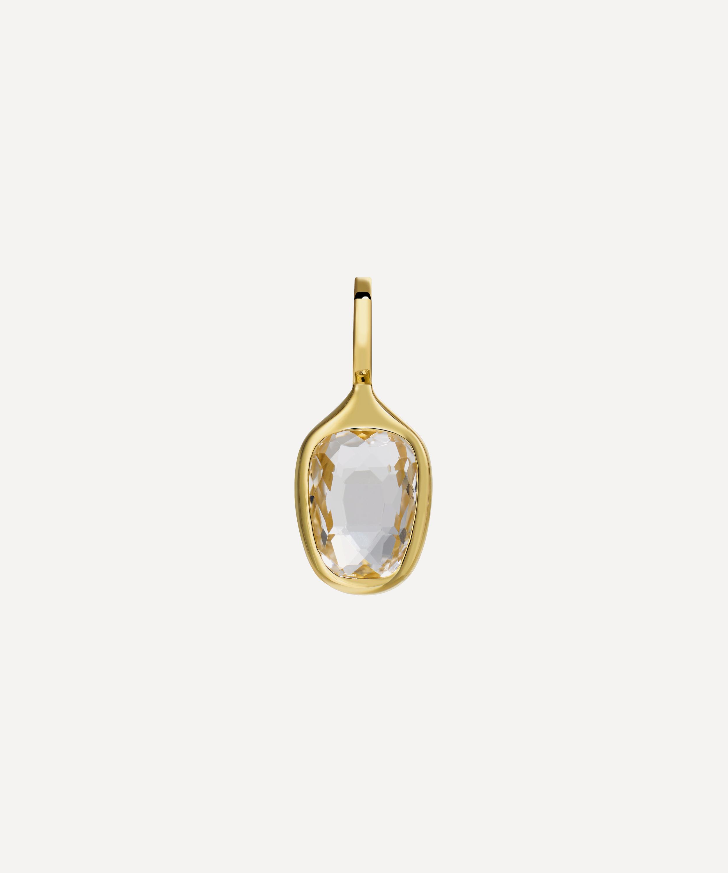 By Pariah 14ct Gold The Prism Orbit White Topaz Pendant In Gold