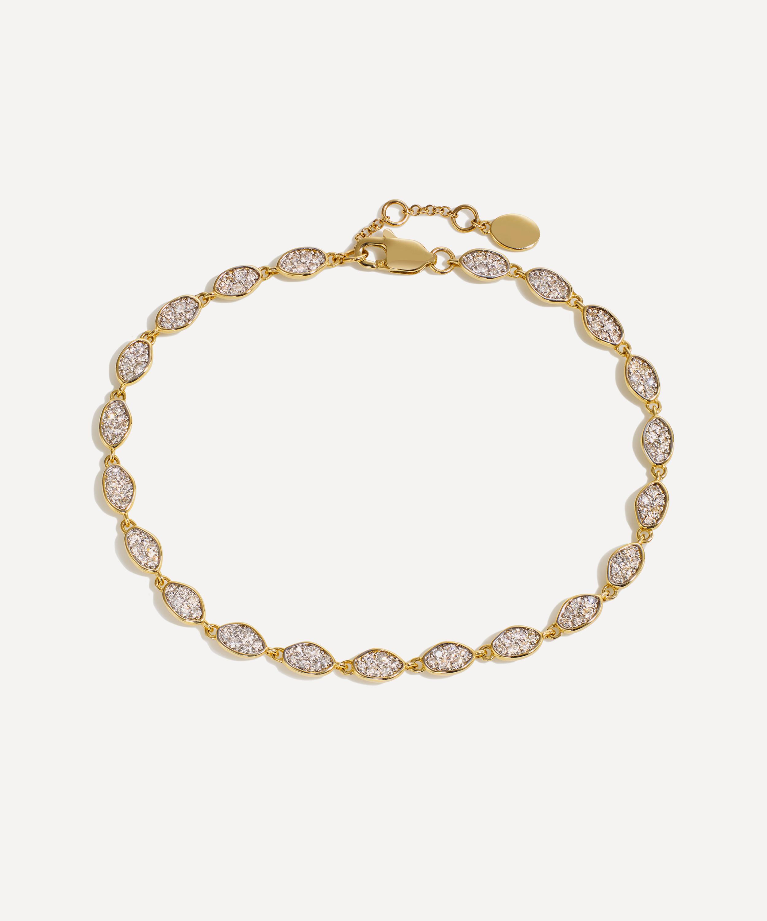 By Pariah 14ct Gold Diamond Cluster Eternity Bracelet In Gold