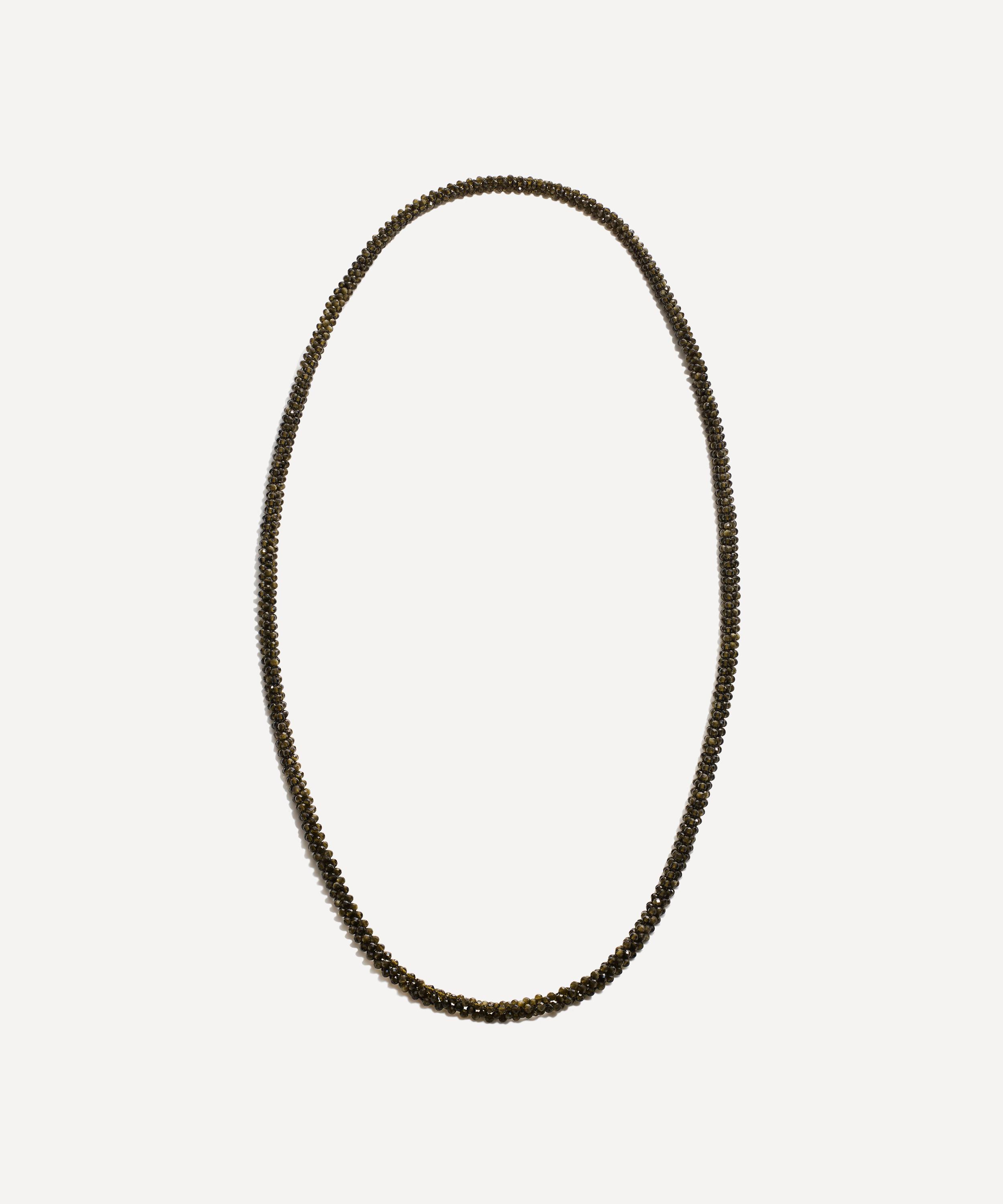 By Pariah The Lumina Strand Obsidian Necklace In Gold