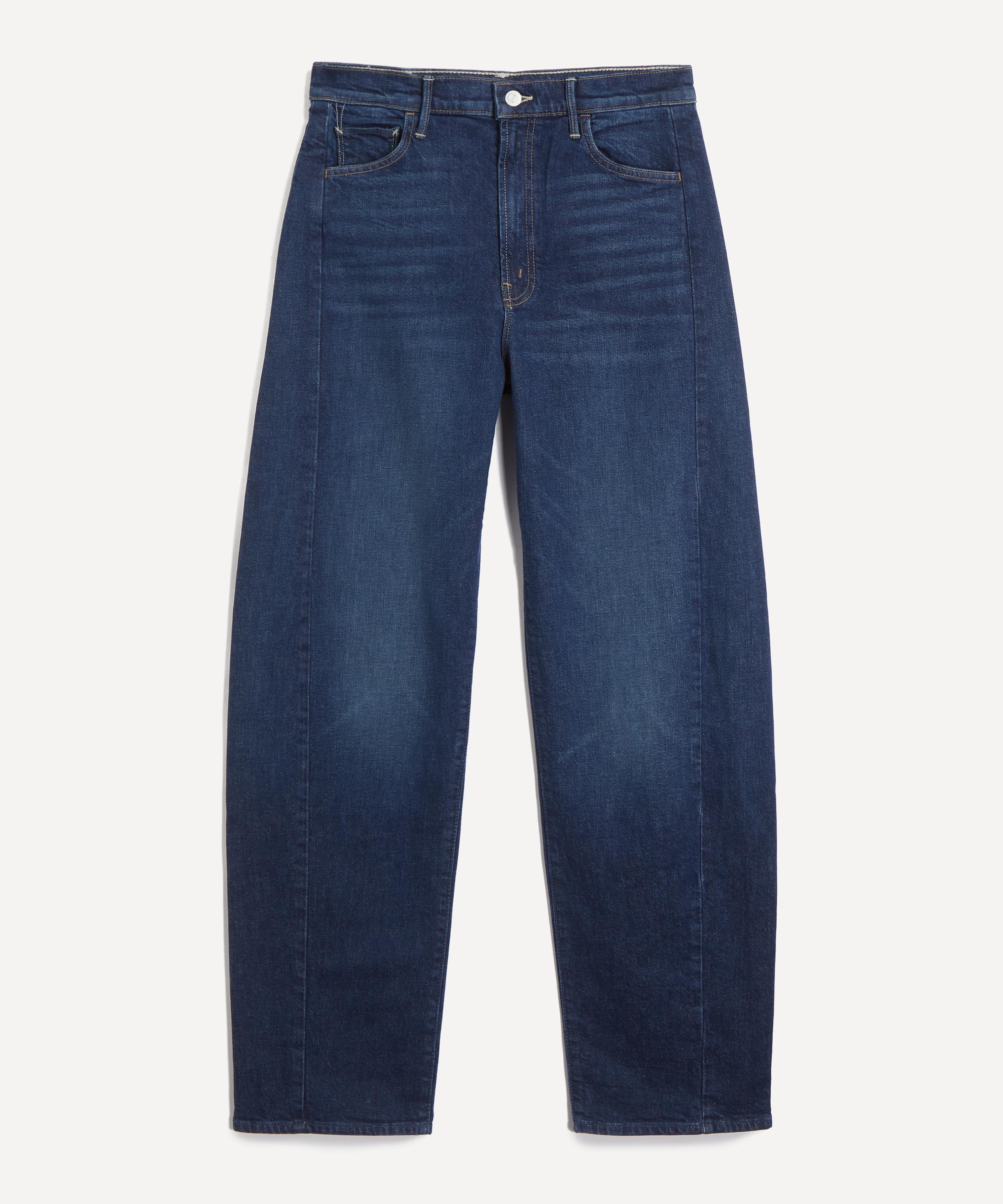 Mother Women's Full Pipe Skimp Wide Barrel-leg Jeans In Blue