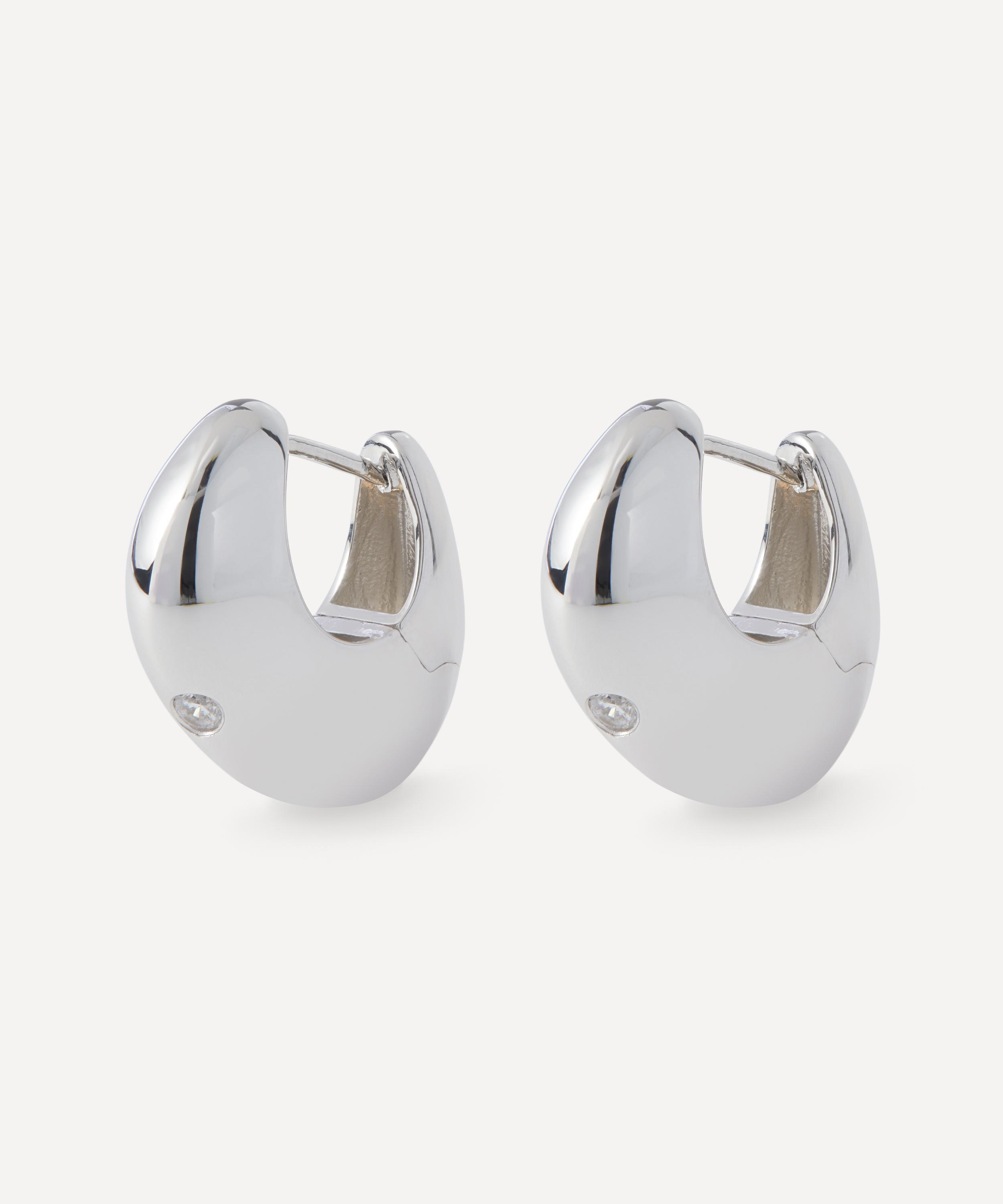 Pdpaola Sterling Silver Wave Huggie Hoop Earrings In Silver