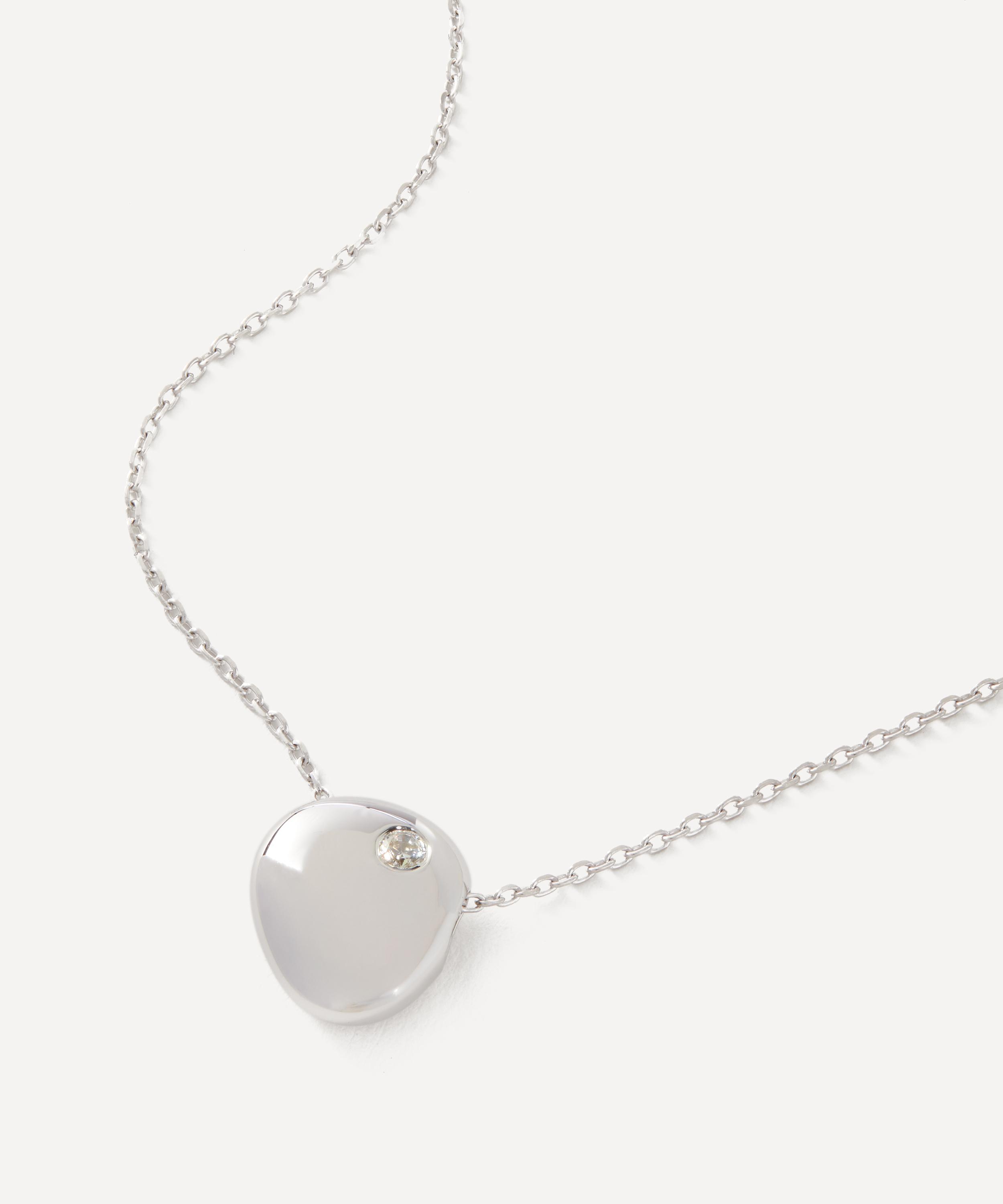 Pdpaola Sterling Silver Wave Pendant Necklace In Metallic