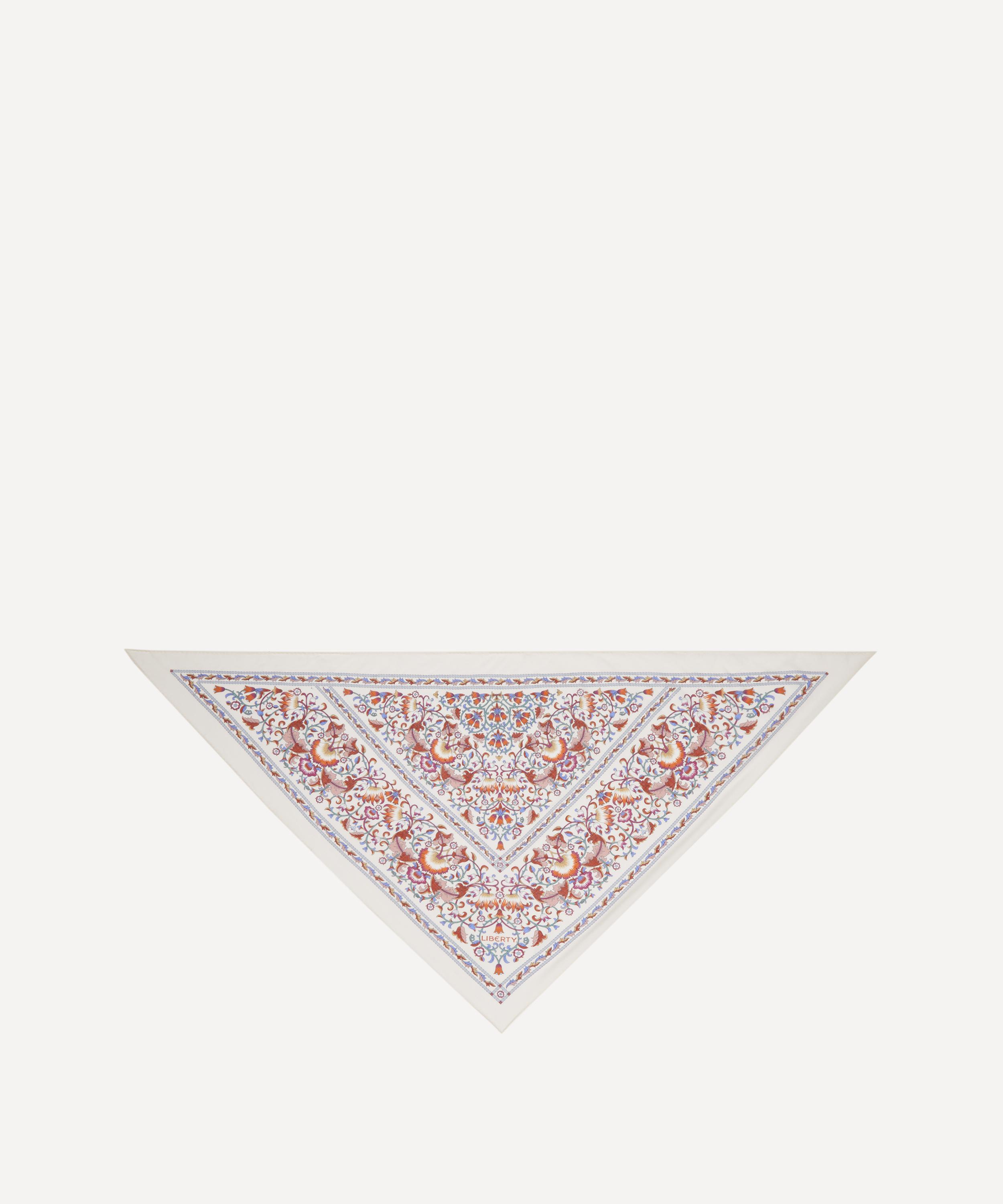 Liberty Women's Lodden Triangle 100x140 Wool-silk Scarf In White