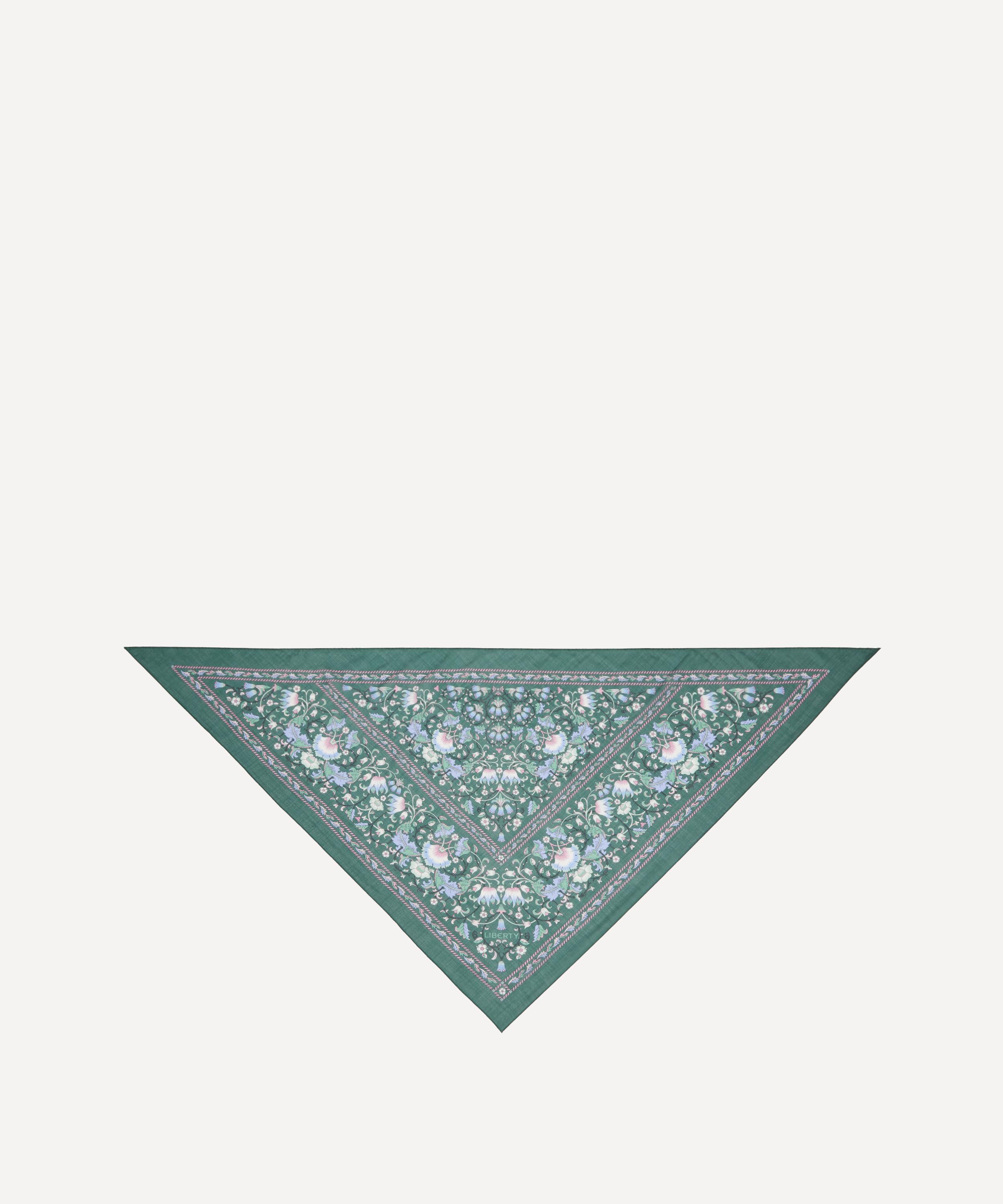Liberty Women's Lodden Triangle 100x140 Wool-silk Scarf In Green