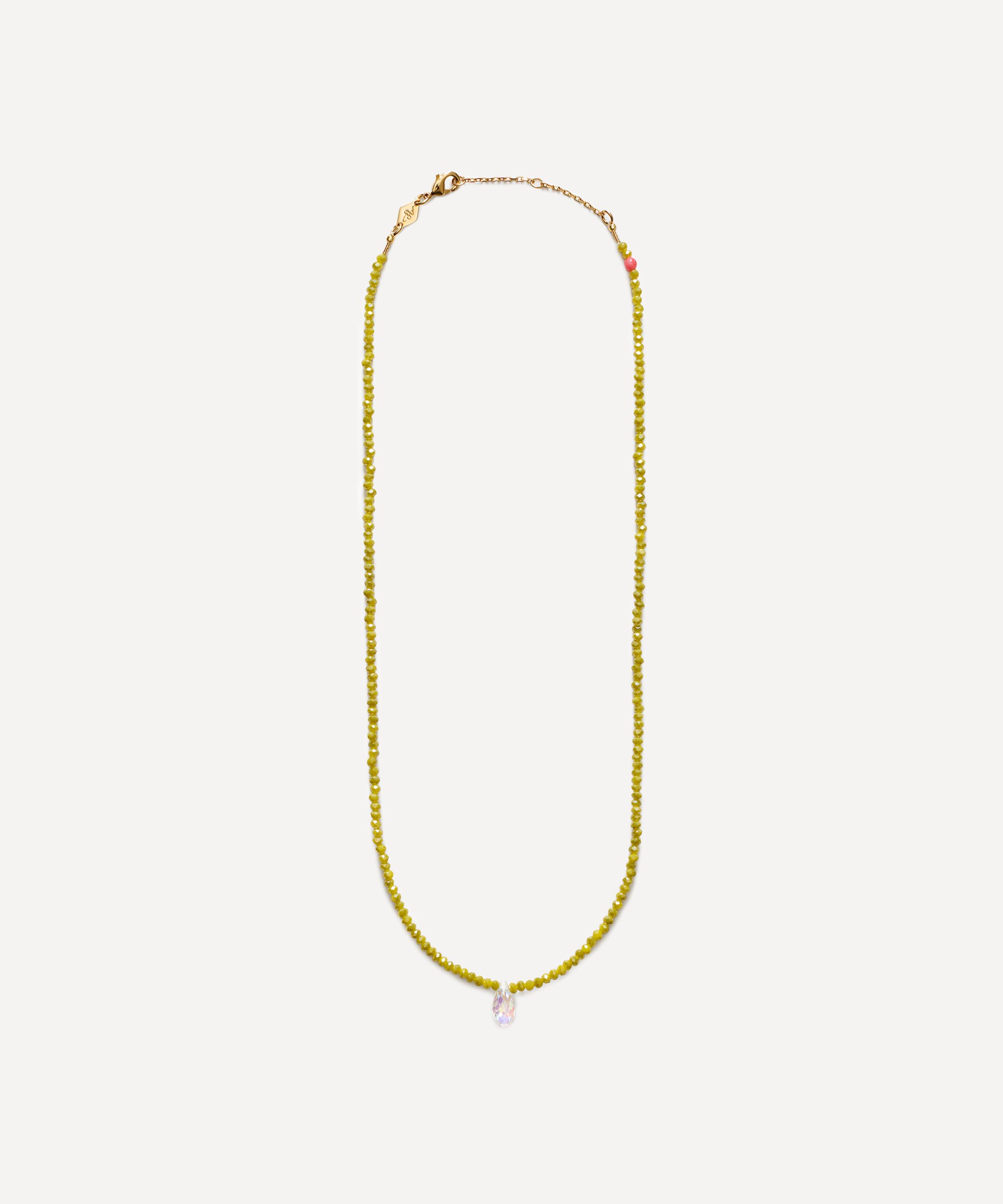 Anni Lu 18ct Gold-plated Cosmic Cactus Beaded Crystal Necklace In Yellow