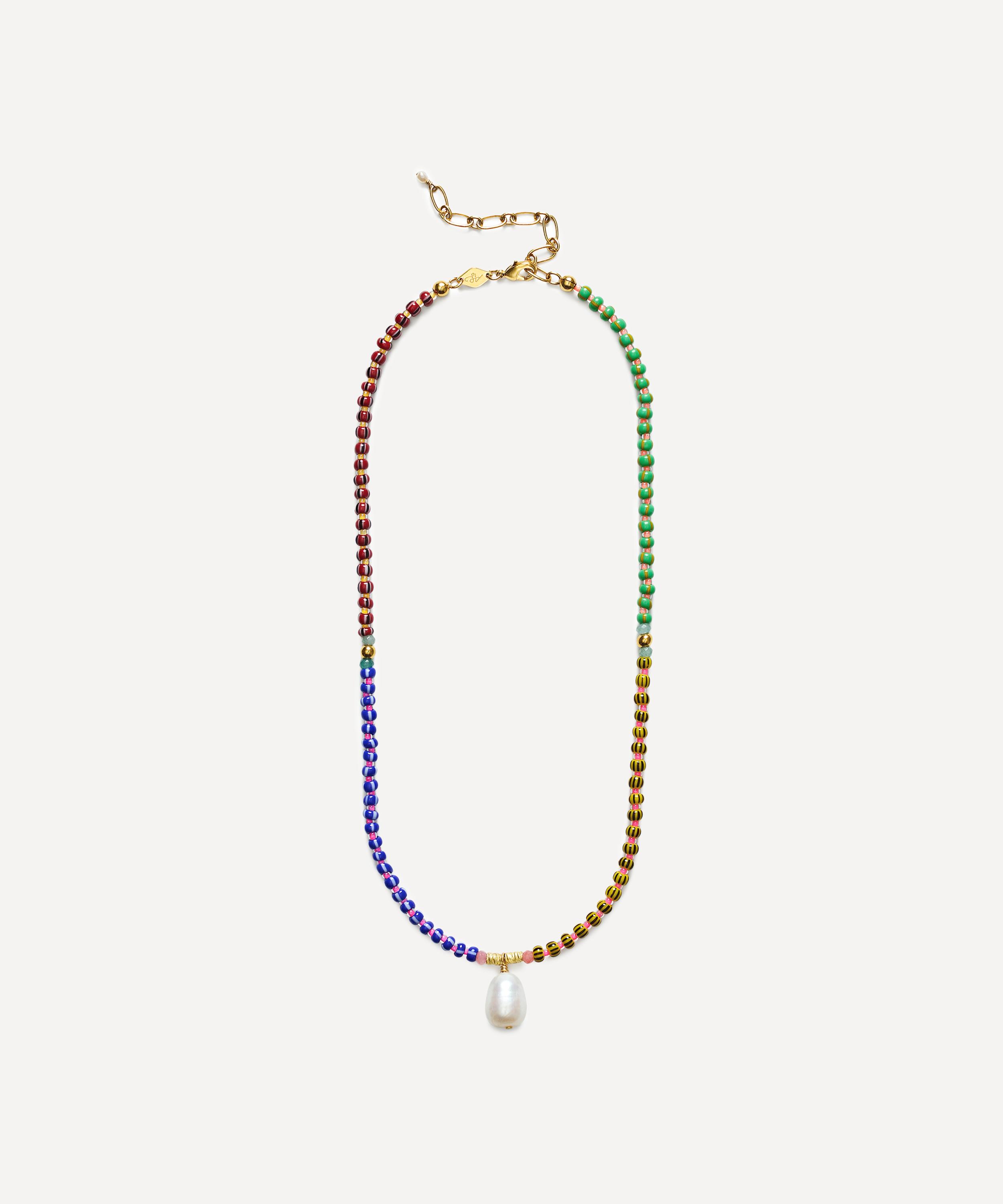 Anni Lu 18ct Gold-plated Magic Moments Beaded Pearl Drop Necklace In Multi