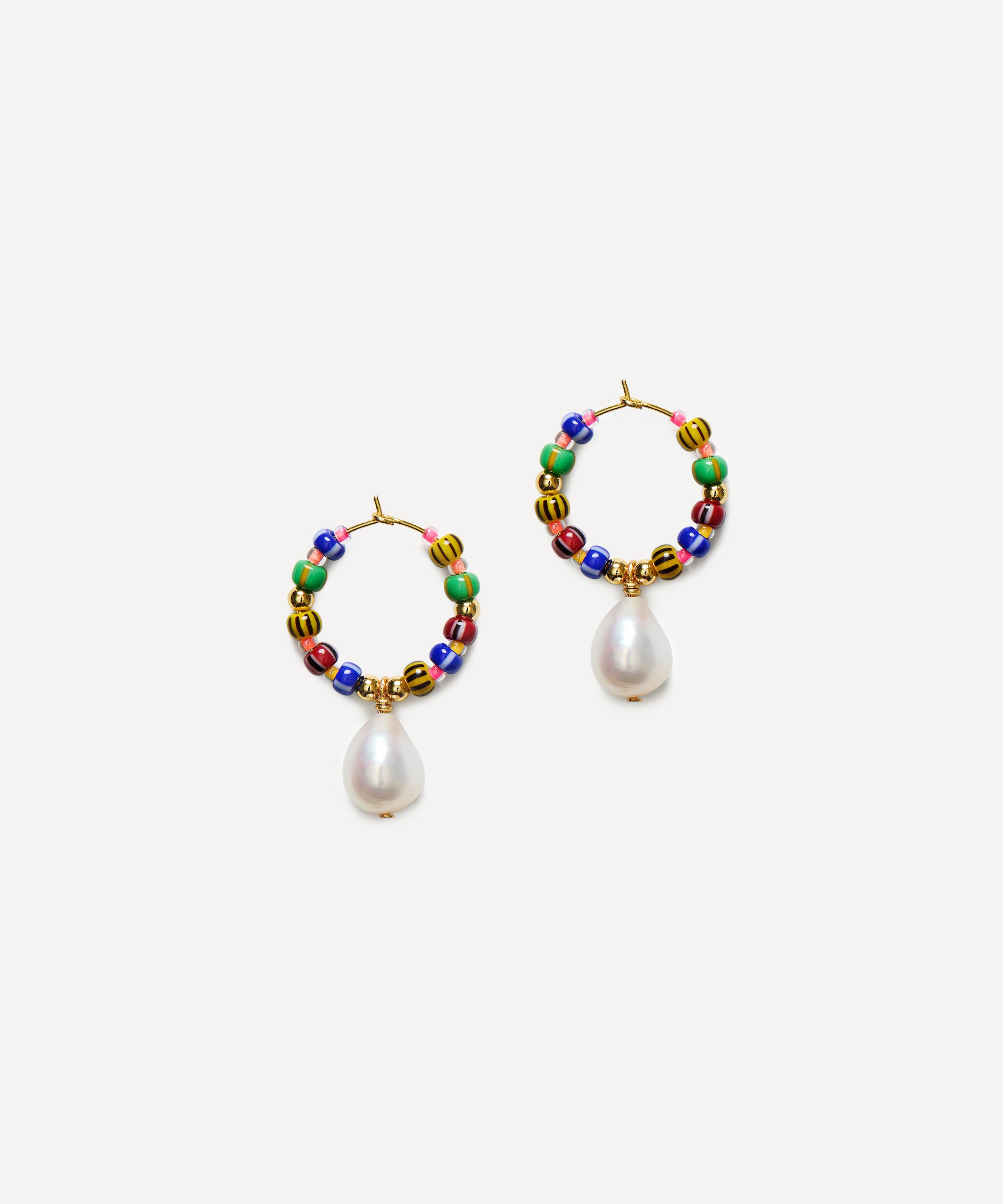 Anni Lu 18ct Gold-plated Magic Moments Beaded Hoop Earrings In Multi