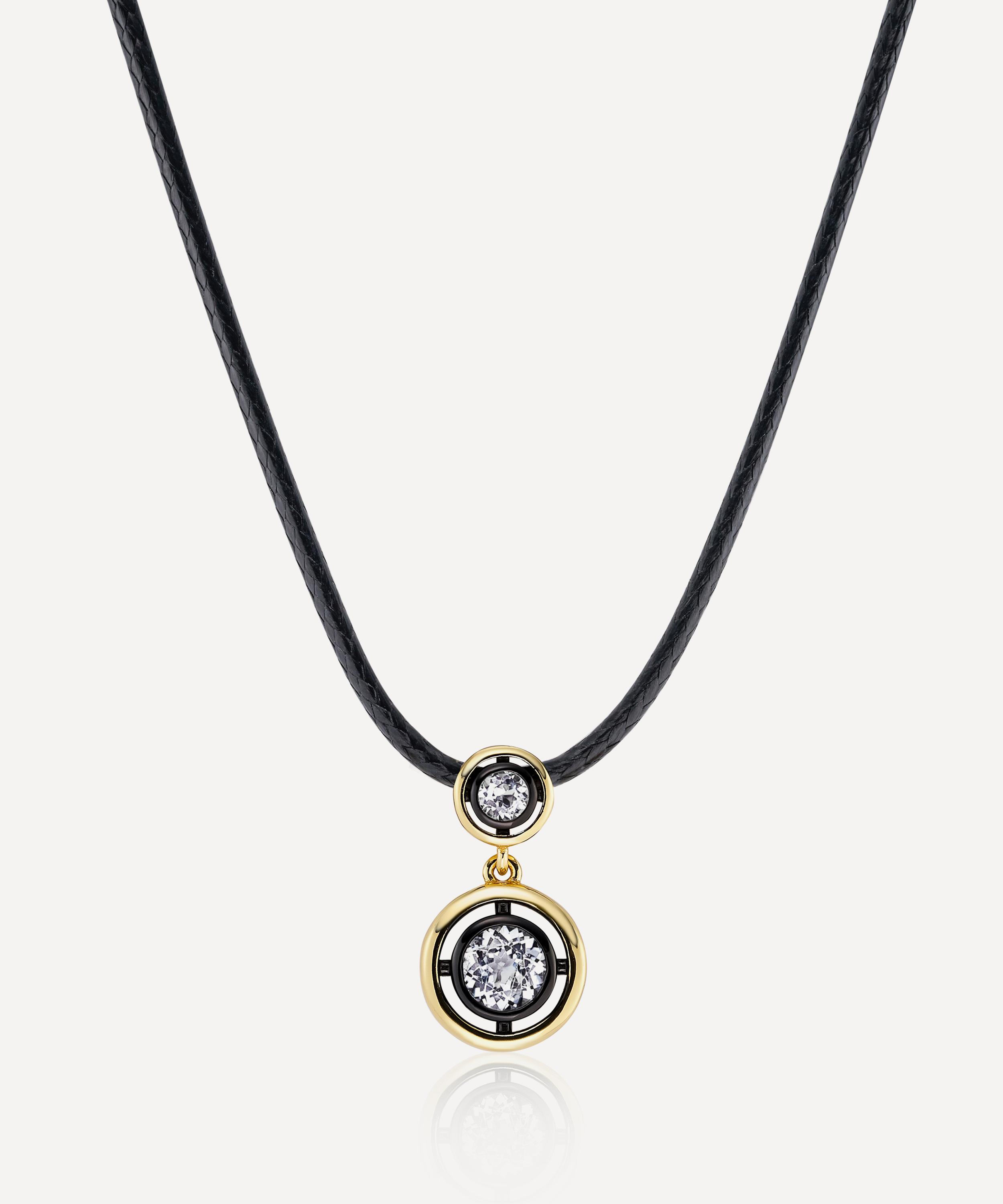 Laura Vann 18ct Gold-plated Remi Cord Necklace In Black