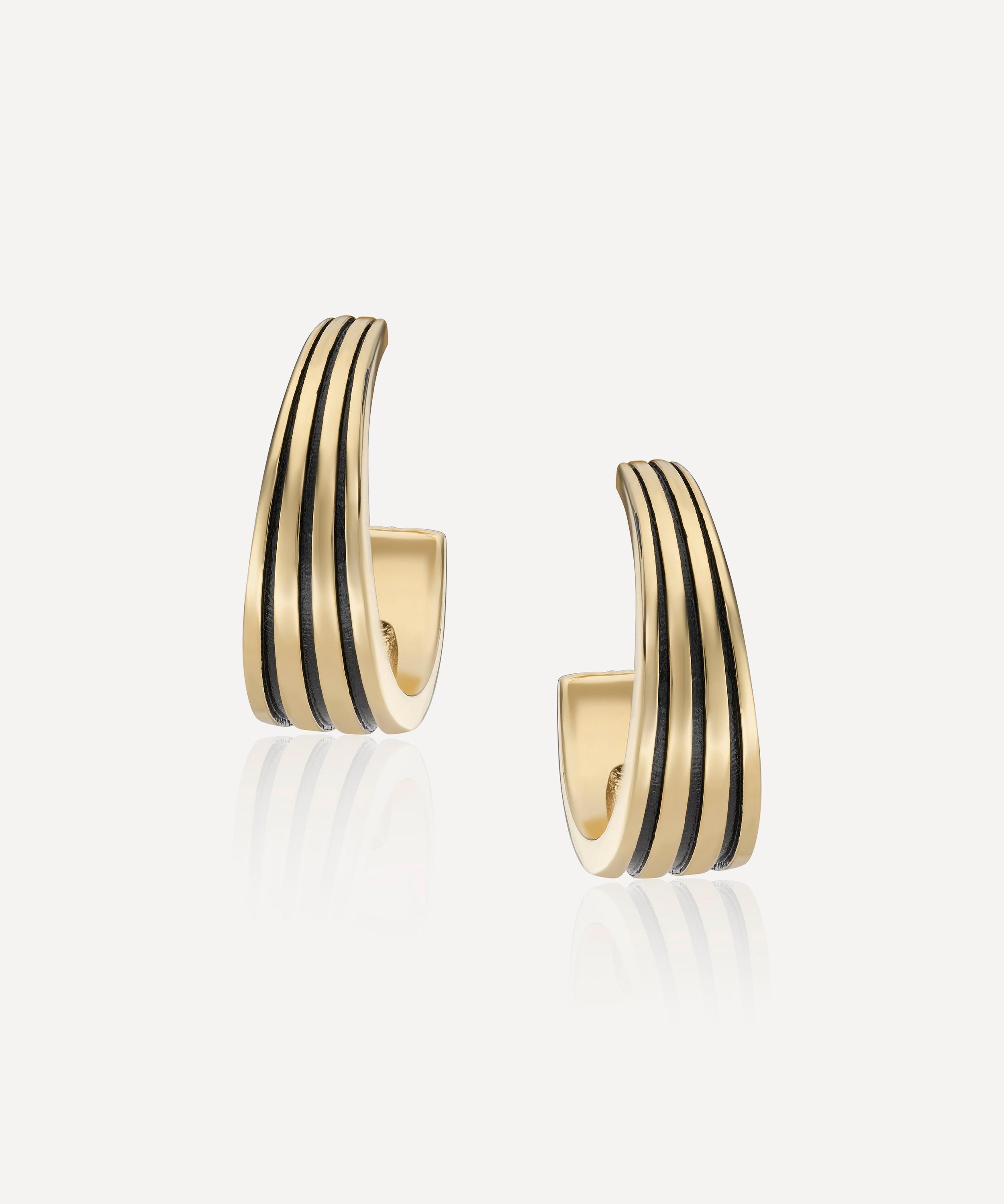 Laura Vann 14ct Gold-plated Vermeil Silver Maeve Hoop Earrings In Gold