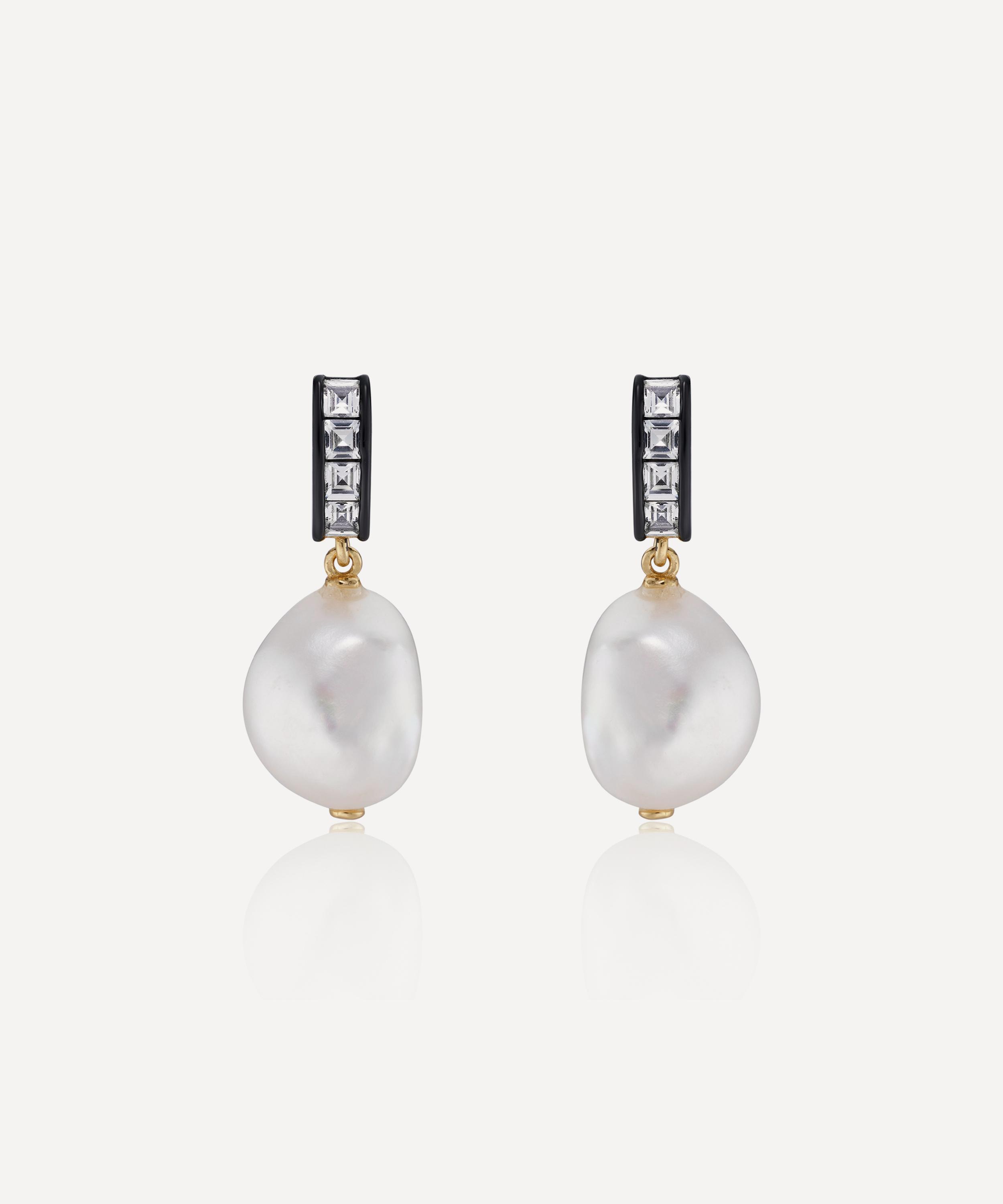 14ct Gold-Plated Vermeil Silver Blythe Pearl Drop Earrings