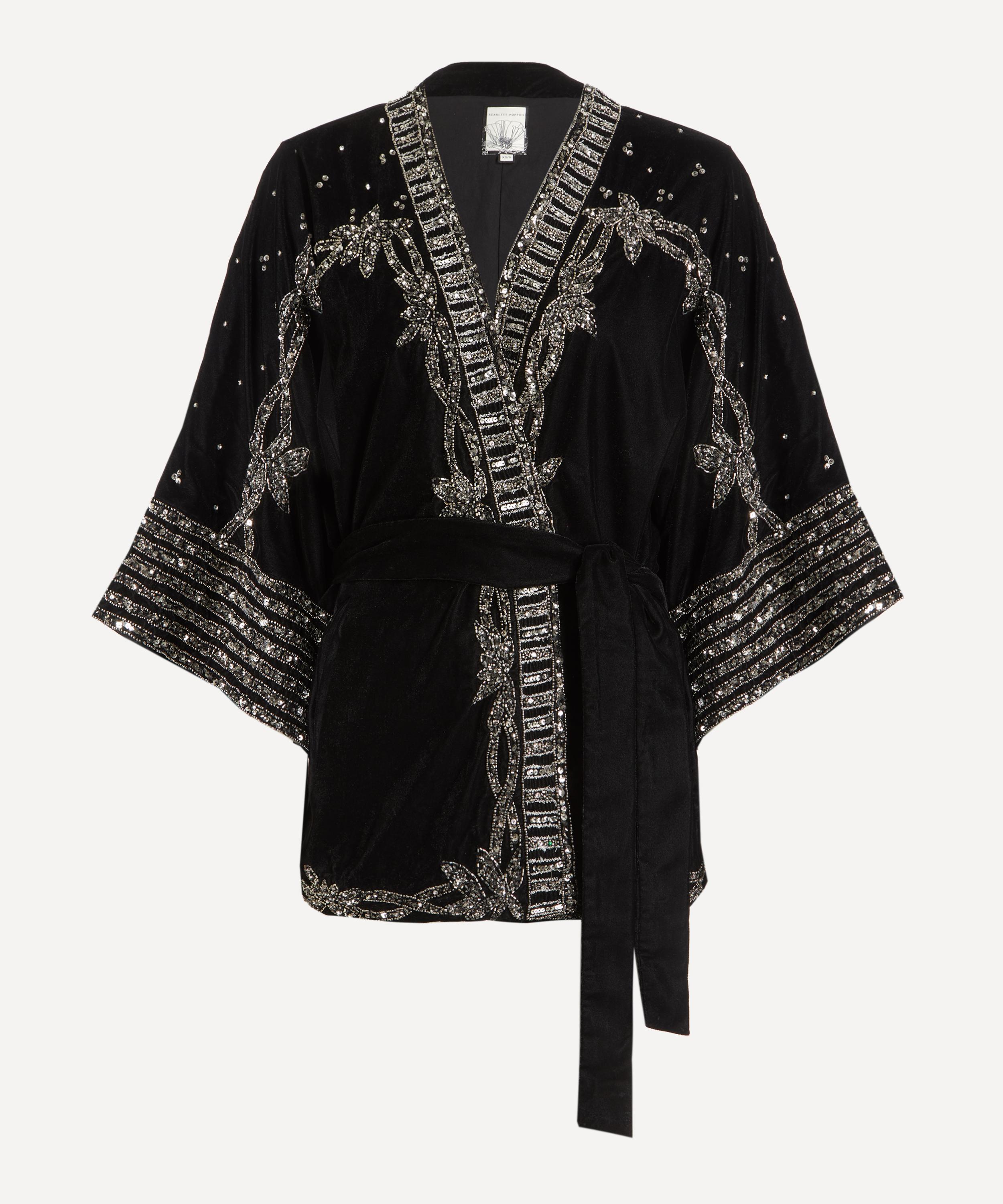 Scarlett Poppies Women's Starlight Velvet Kimono In Multi