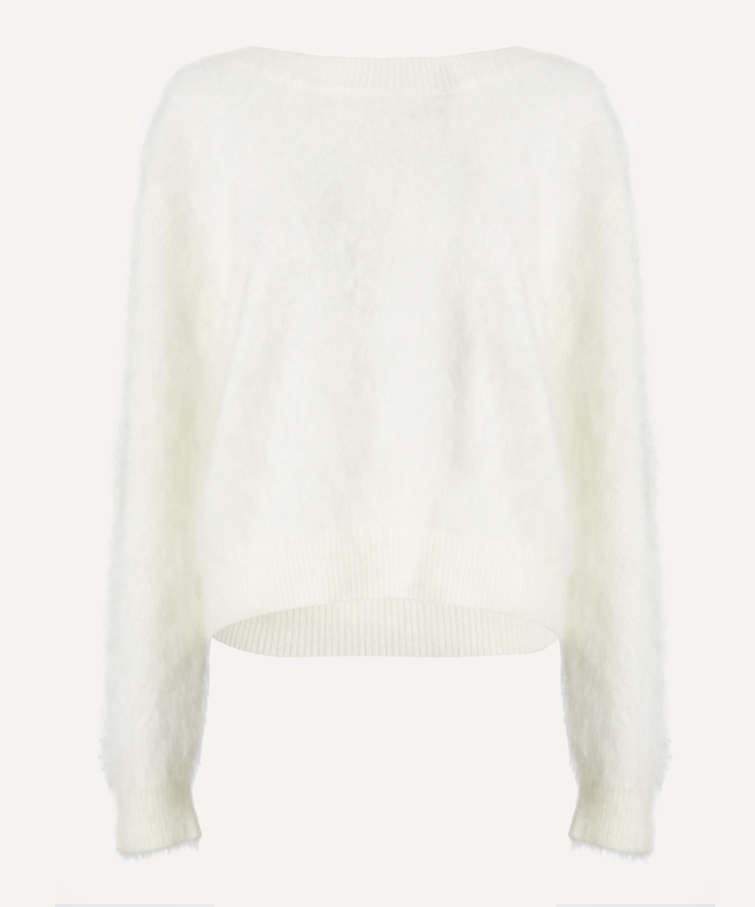 Bernadette Solene Pearly Low-back Cashmere Sweater In White