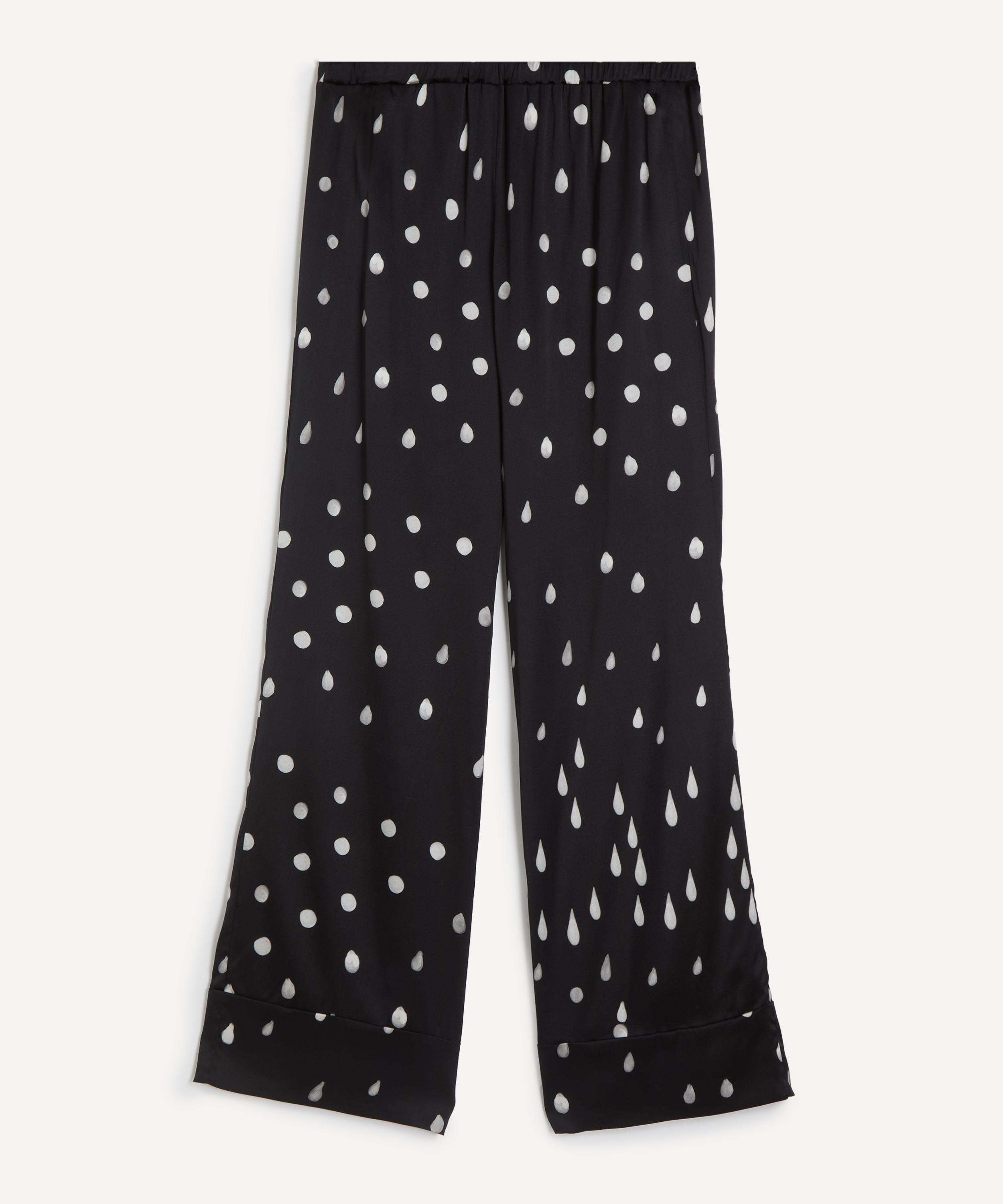Bernadette Women's Louis Polka Rain Silk-satin Pyjama Bottoms In Black