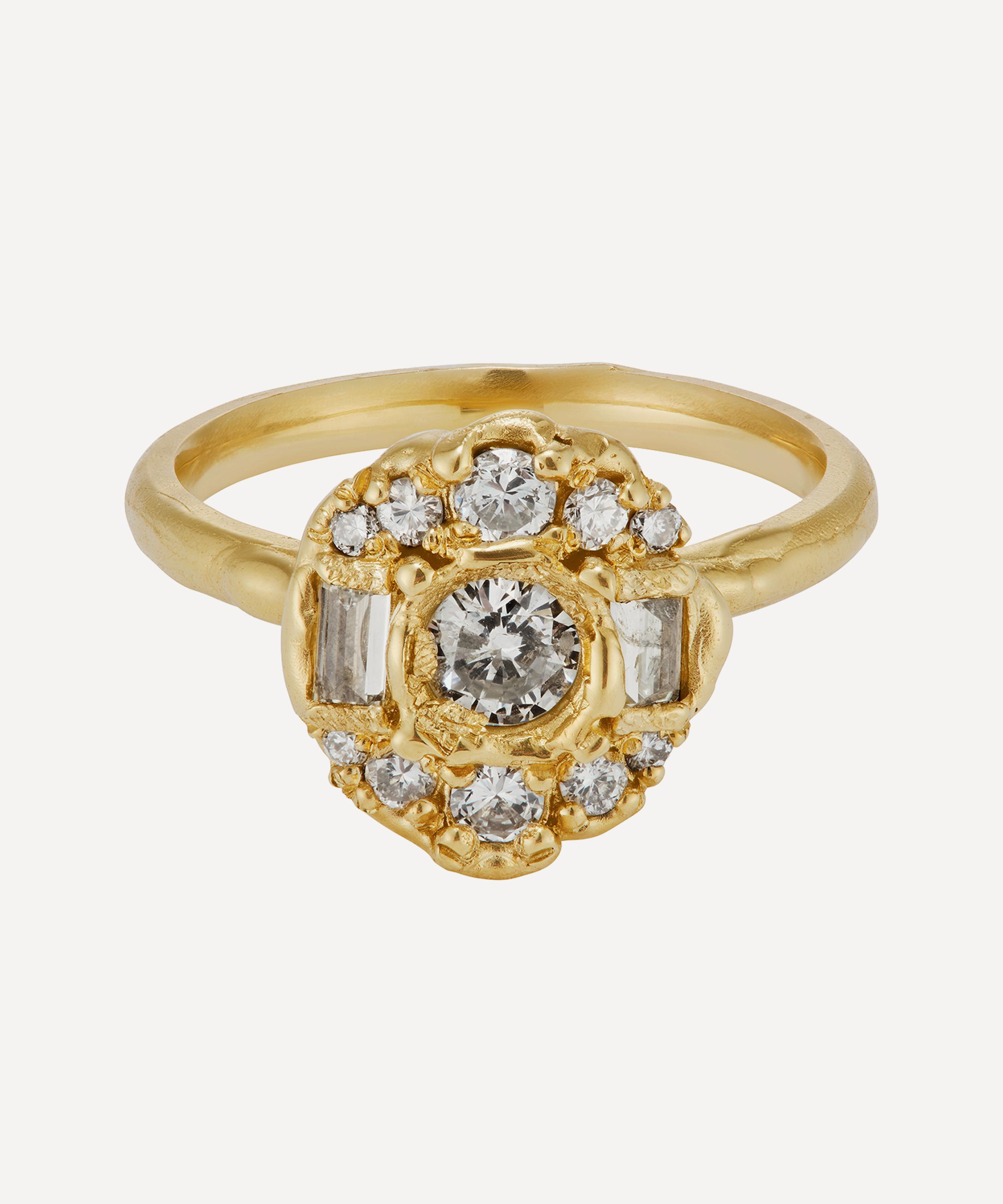 Ellis Mhairi Cameron 14ct Gold Armach Diamond Cocktail Ring Ii In Gold
