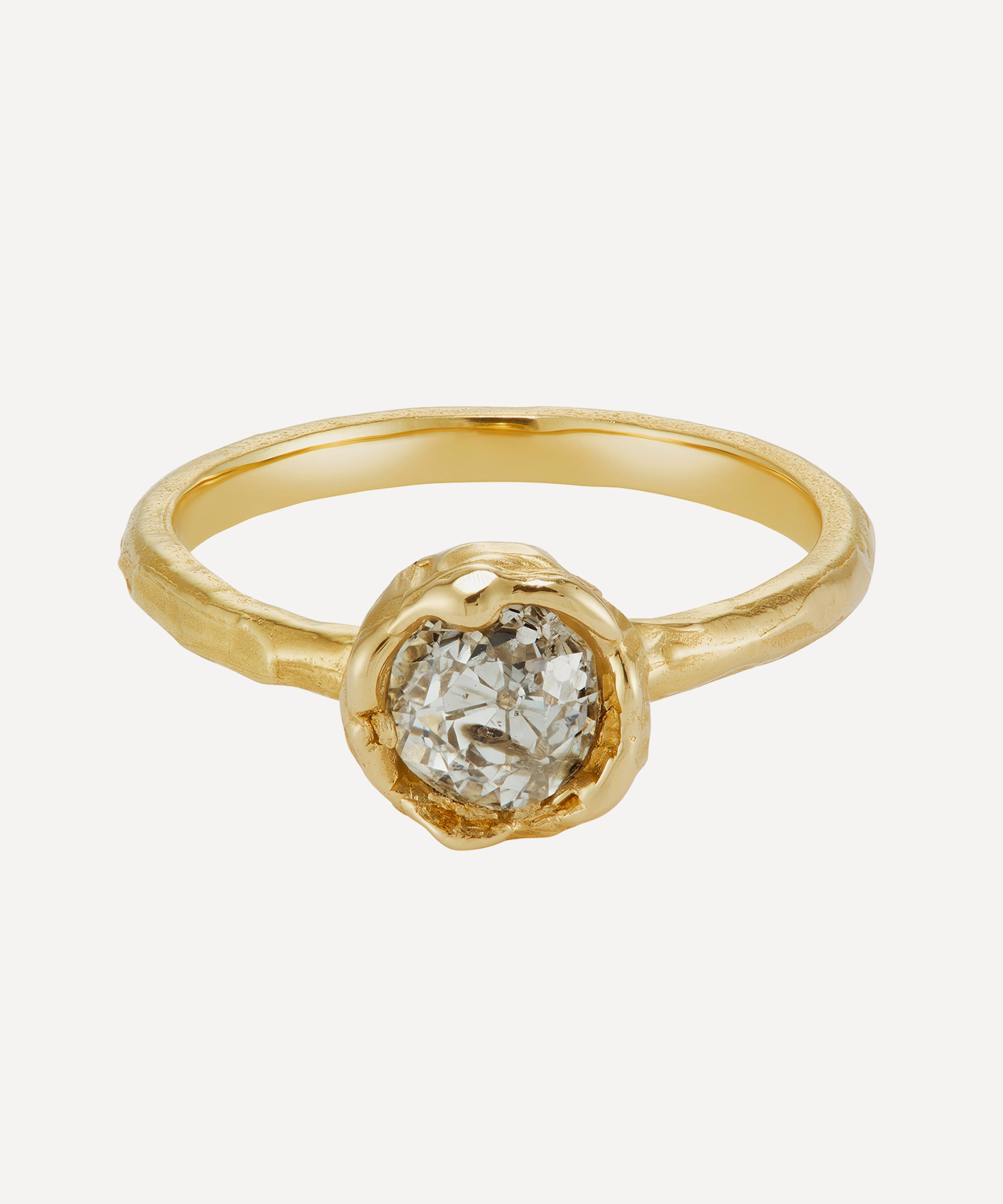 Ellis Mhairi Cameron 14ct Gold X Old Cut Diamond Engagement Ring In Gold