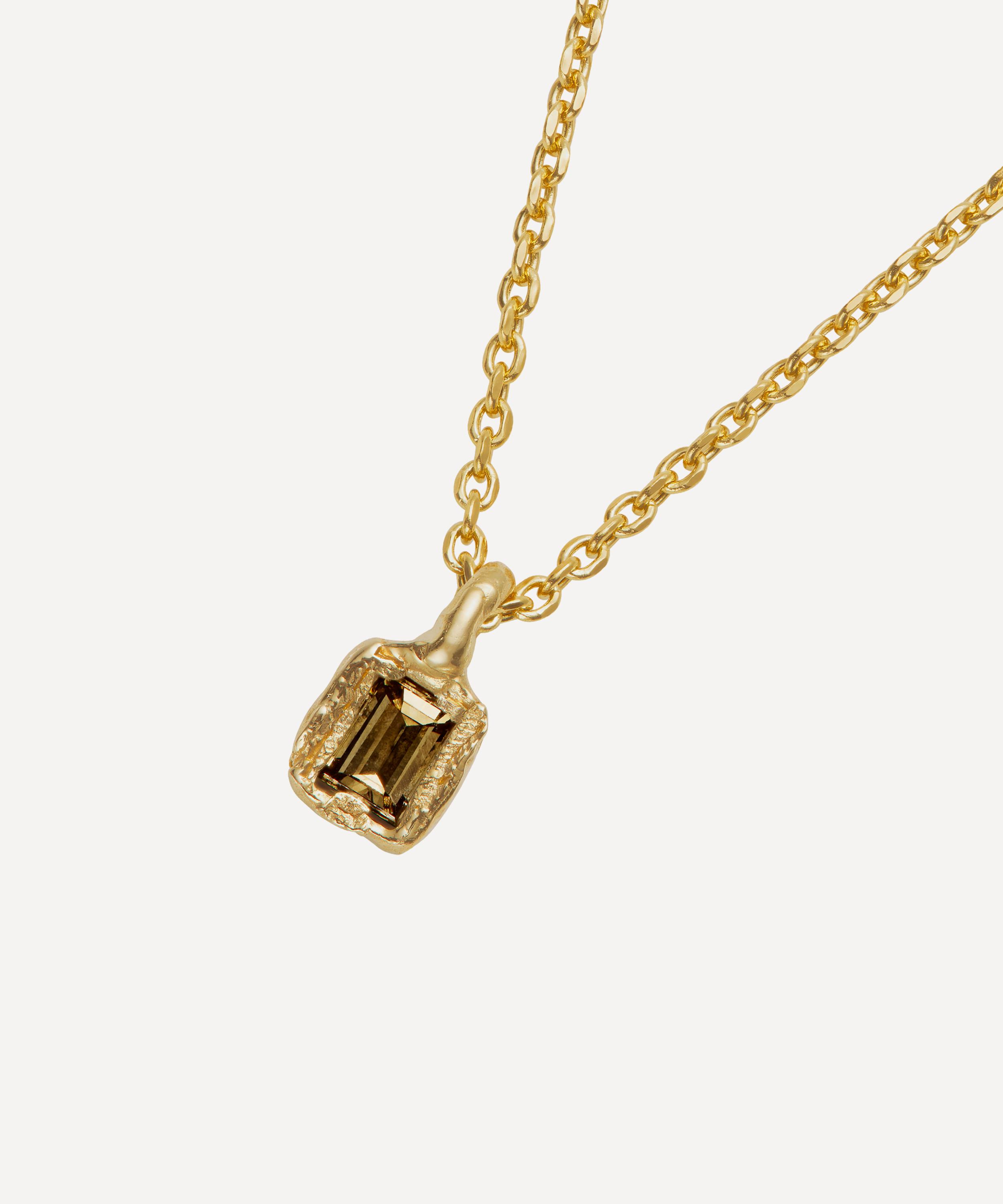 Ellis Mhairi Cameron 14ct Gold X Chocolate Diamond Nugget Pendant Necklace In Gold