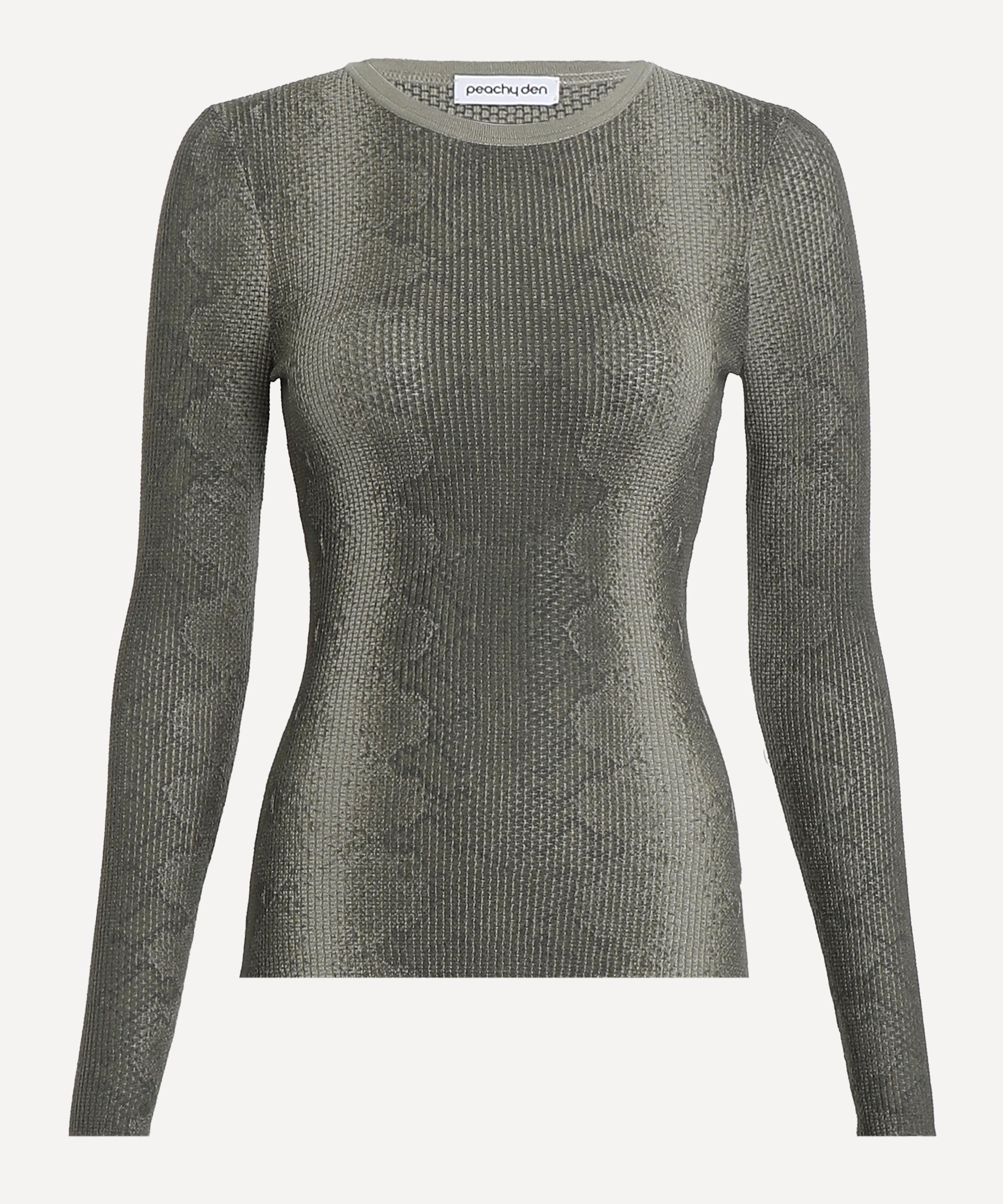 Peachy Den Women's Lulu Thermal Knit Top In Brown