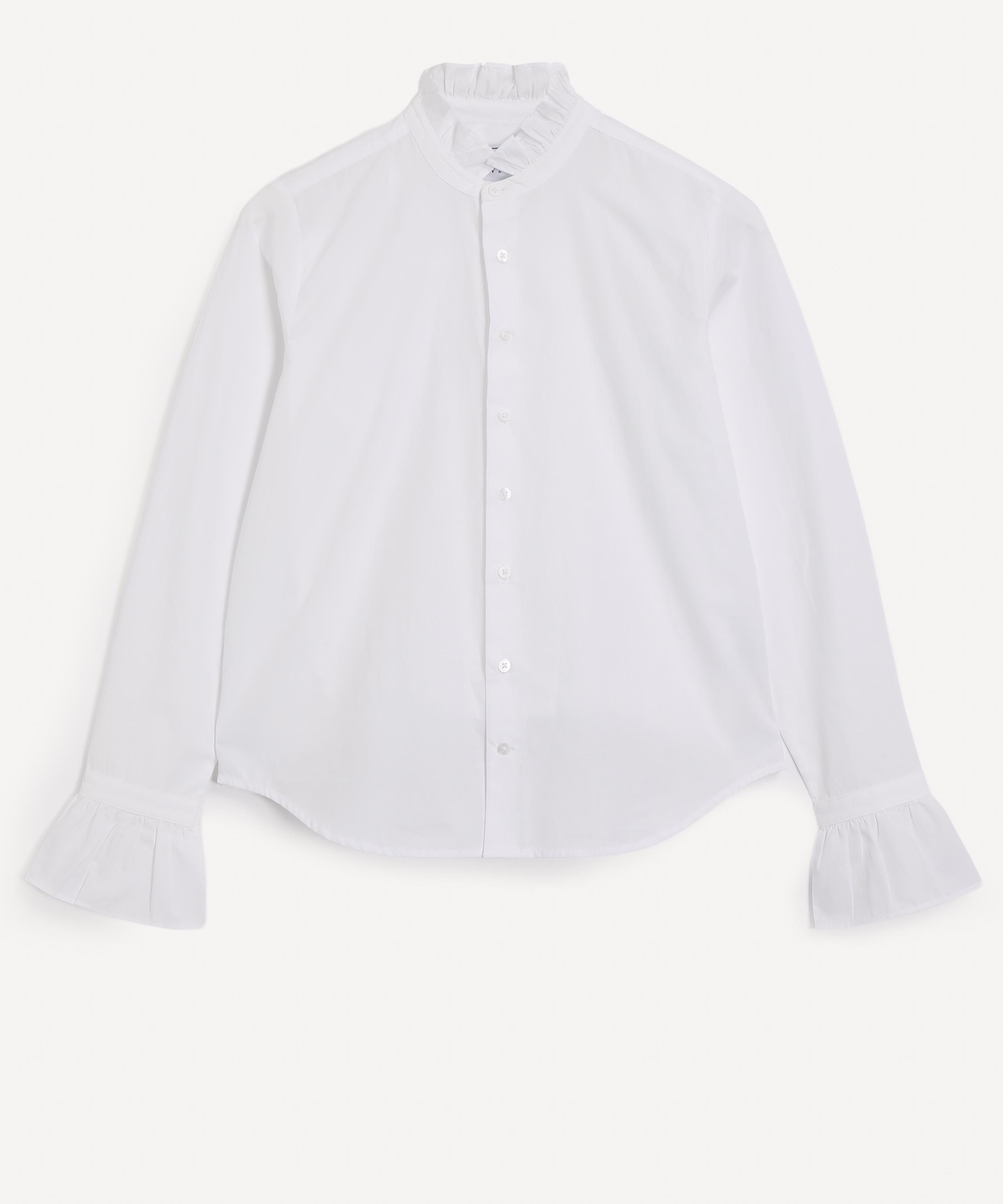 With Nothing Underneath Women's Kew Cotton Poplin Blouse In White