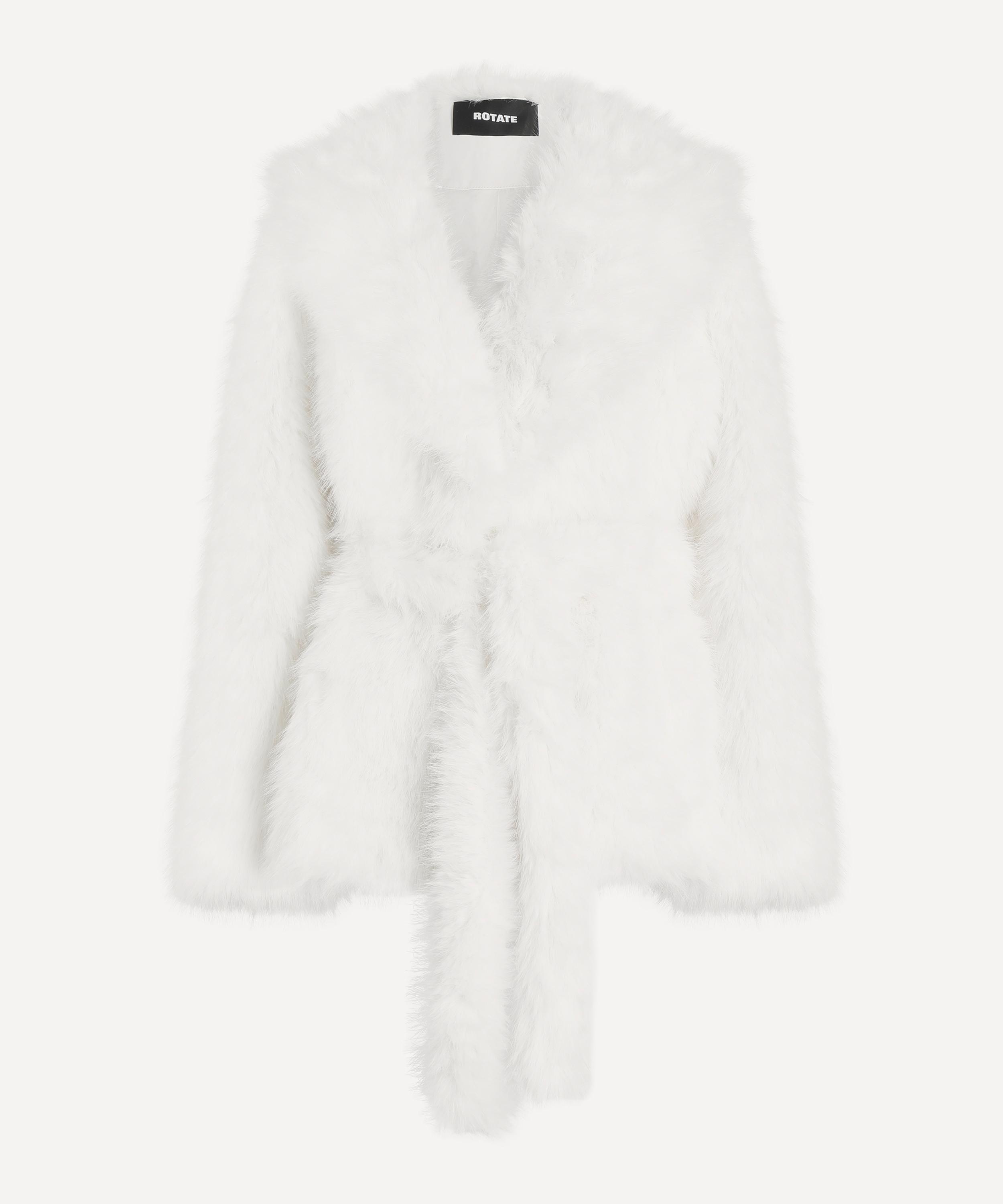 Rotate Birger Christensen Women's White Faux Fur Short Jacket