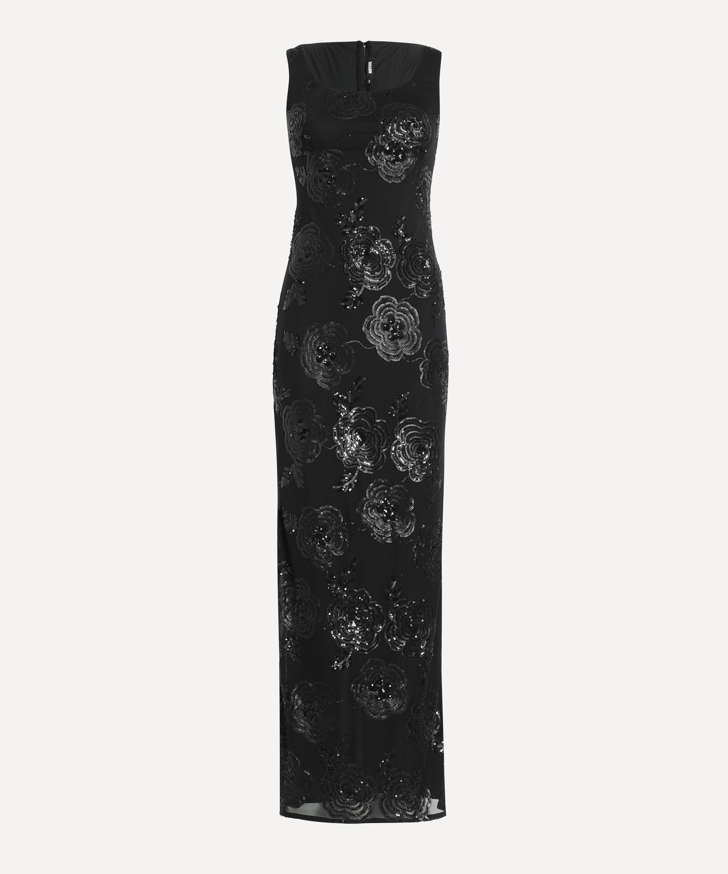 Rotate Birger Christensen Women's Sequin Fitted Maxi Dress In Black