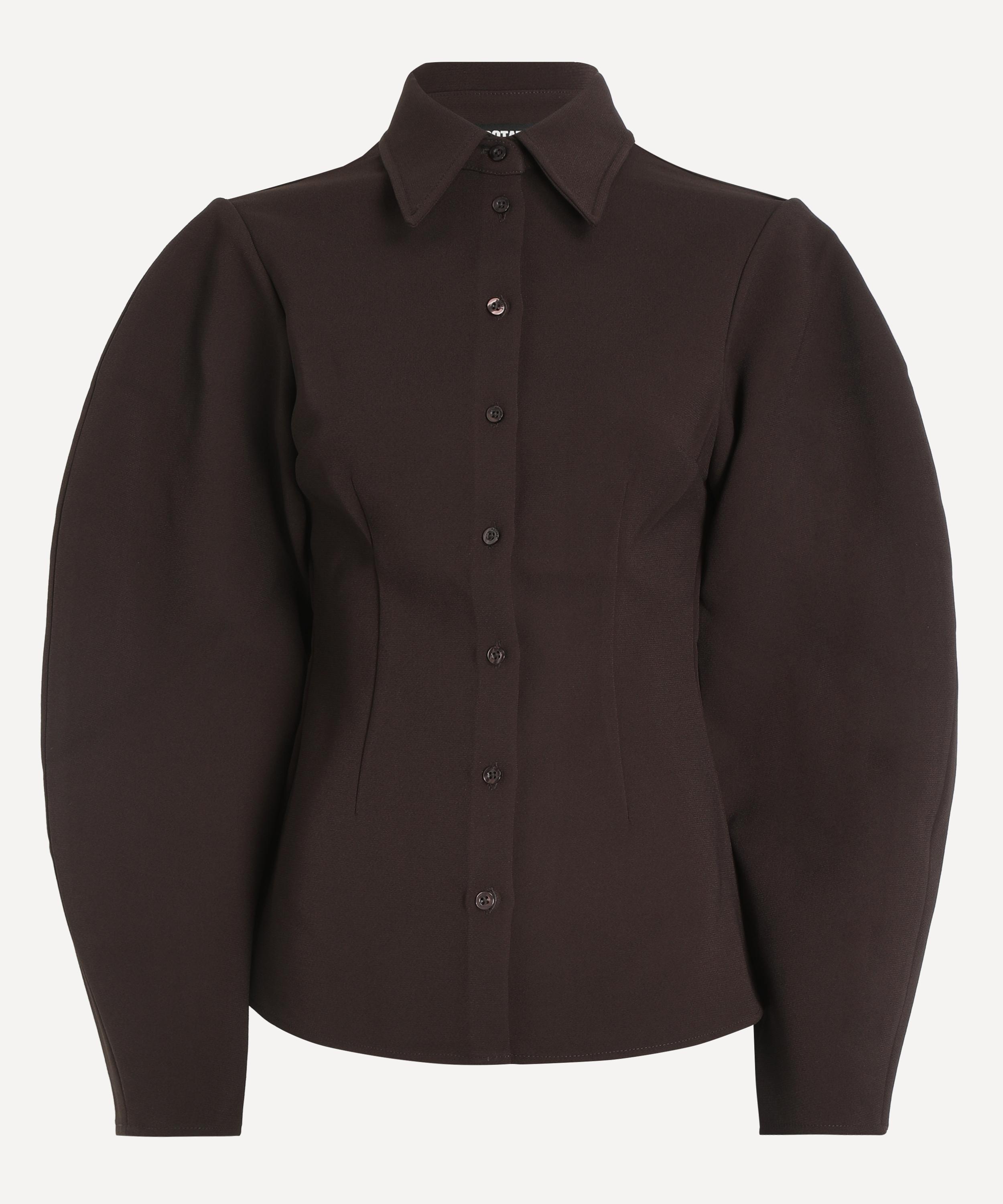 Rotate Birger Christensen Women's Suiting Fitted Shirt In Brown