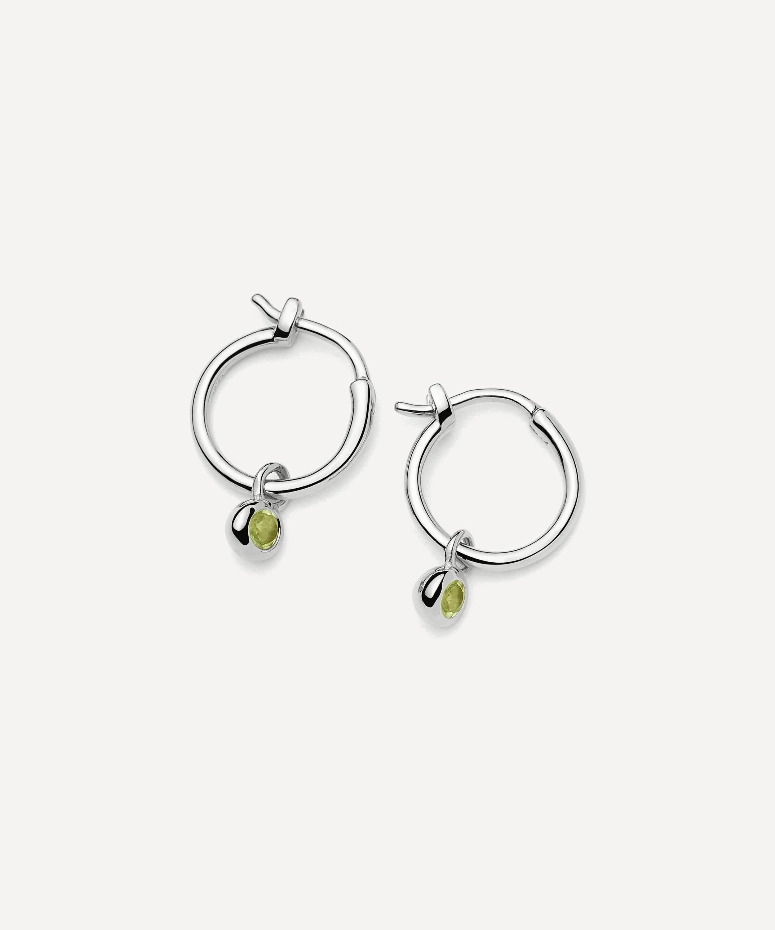 Missoma Sterling Silver December Birthstone Mini Charm Hoop Earrings In Silver