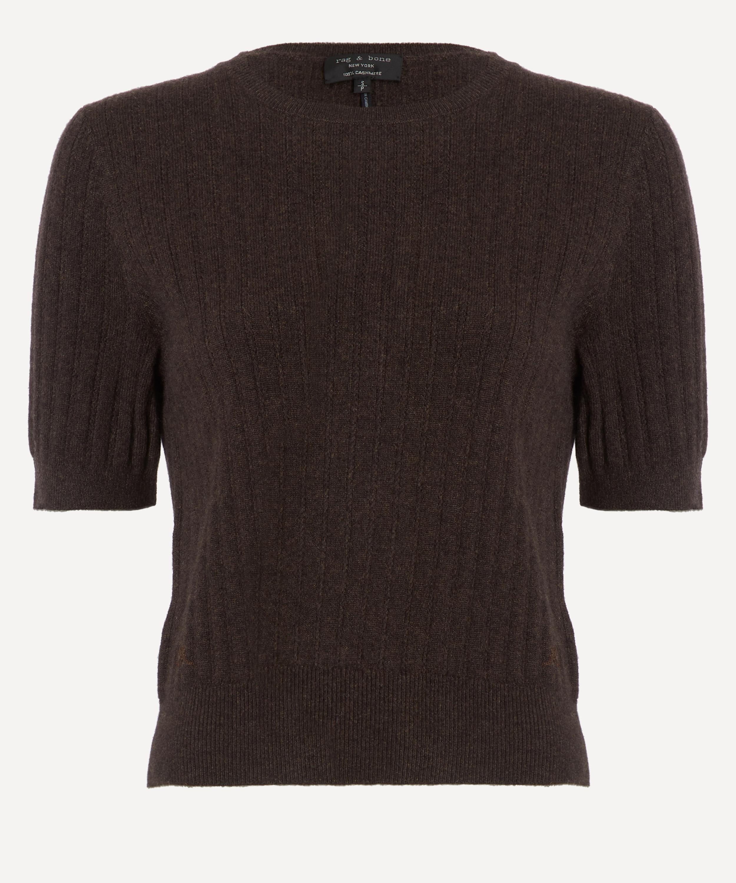 Rag & Bone Women's Wren Cashmere Short-sleeve Jumper In Brown