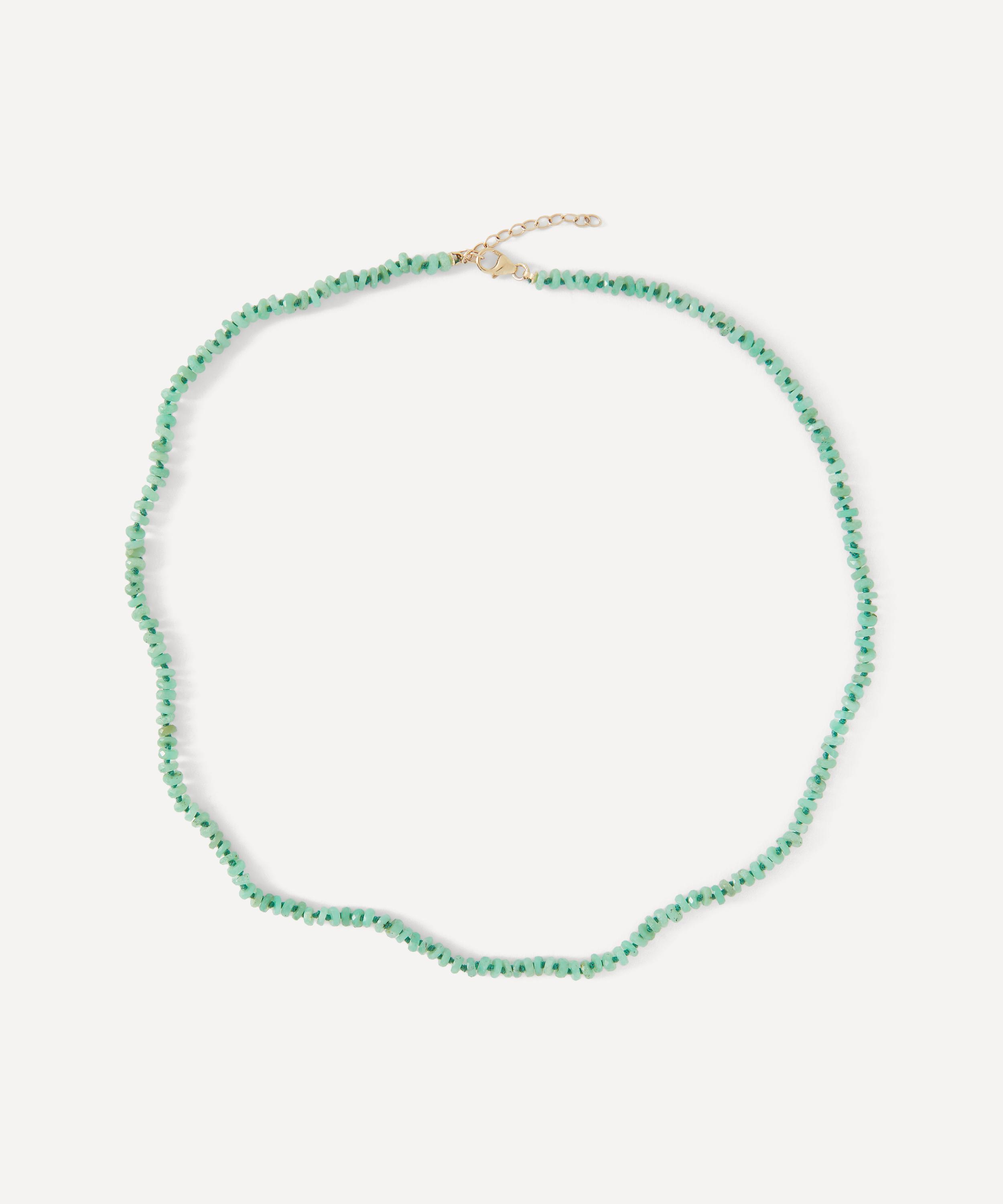 Andrea Fohrman 14ct Gold Green Ethiopian Opal Beaded Necklace In Green