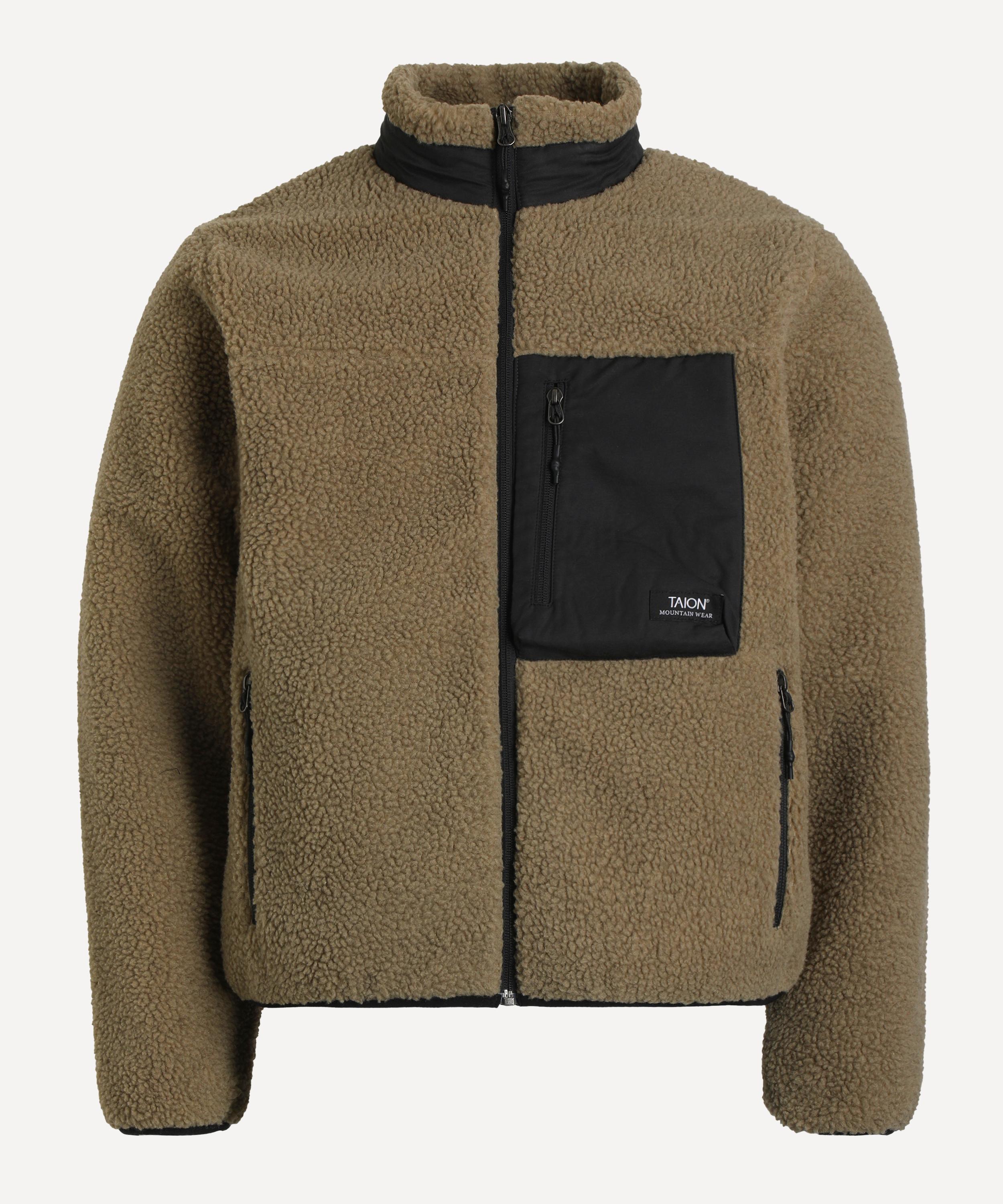 Taion Mens Mountain Boa Hooded Fleece Jacket In Multi