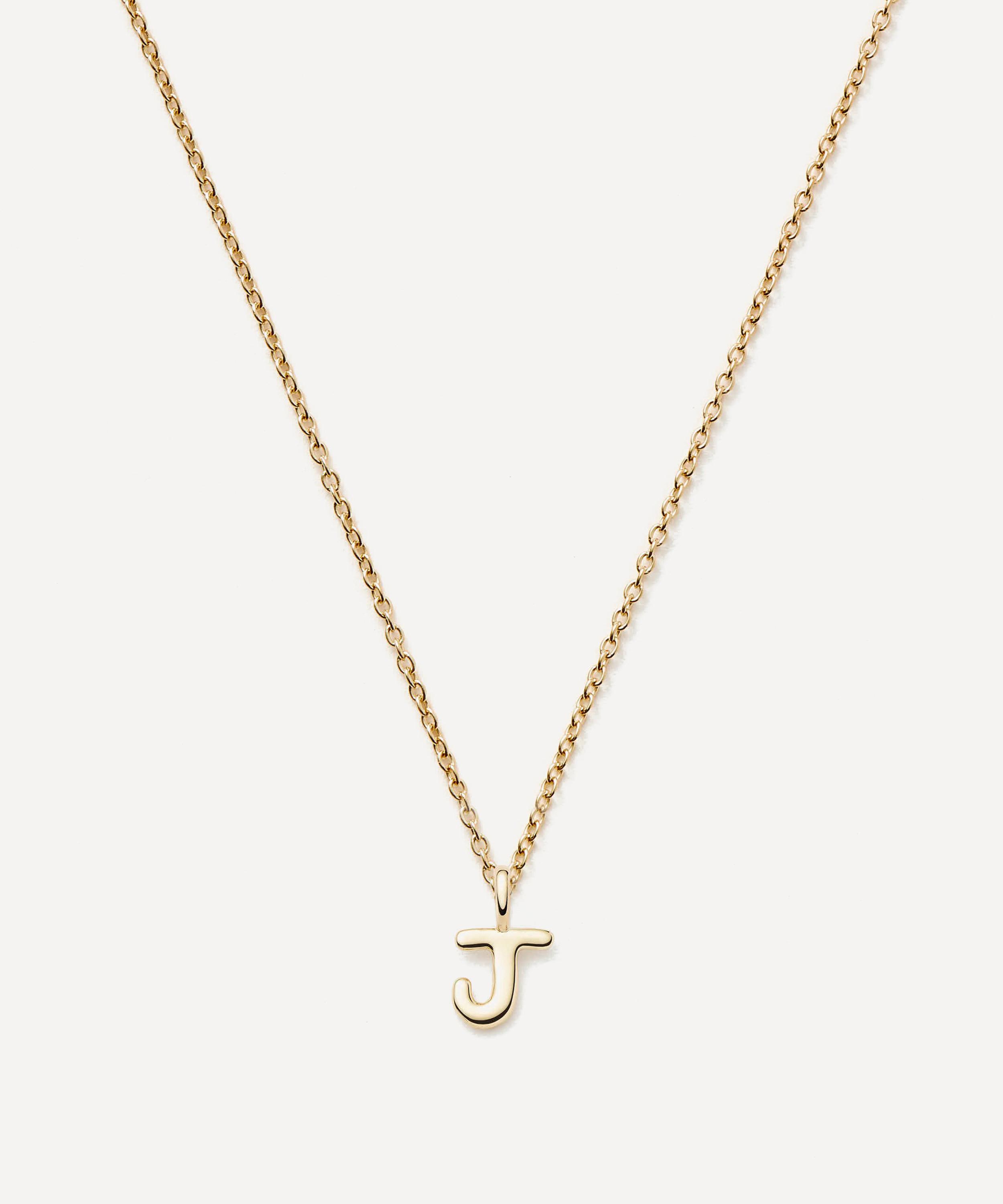 Missoma 14ct Gold Fine Initial Mini J Pendant Necklace In Gold