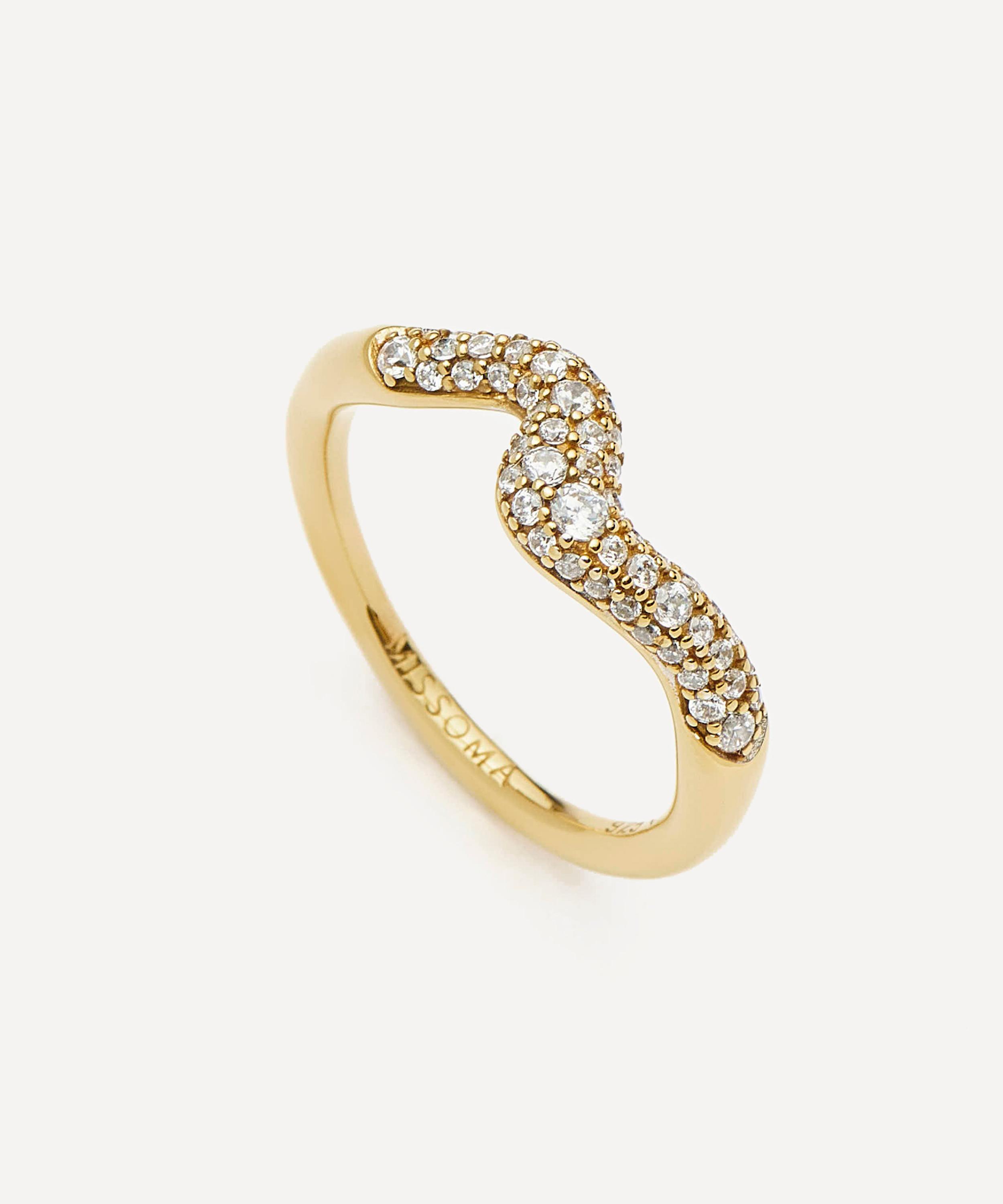 Missoma 18ct Gold-plated Vermeil Silver Molten Snow Double Statement Ring In Gold