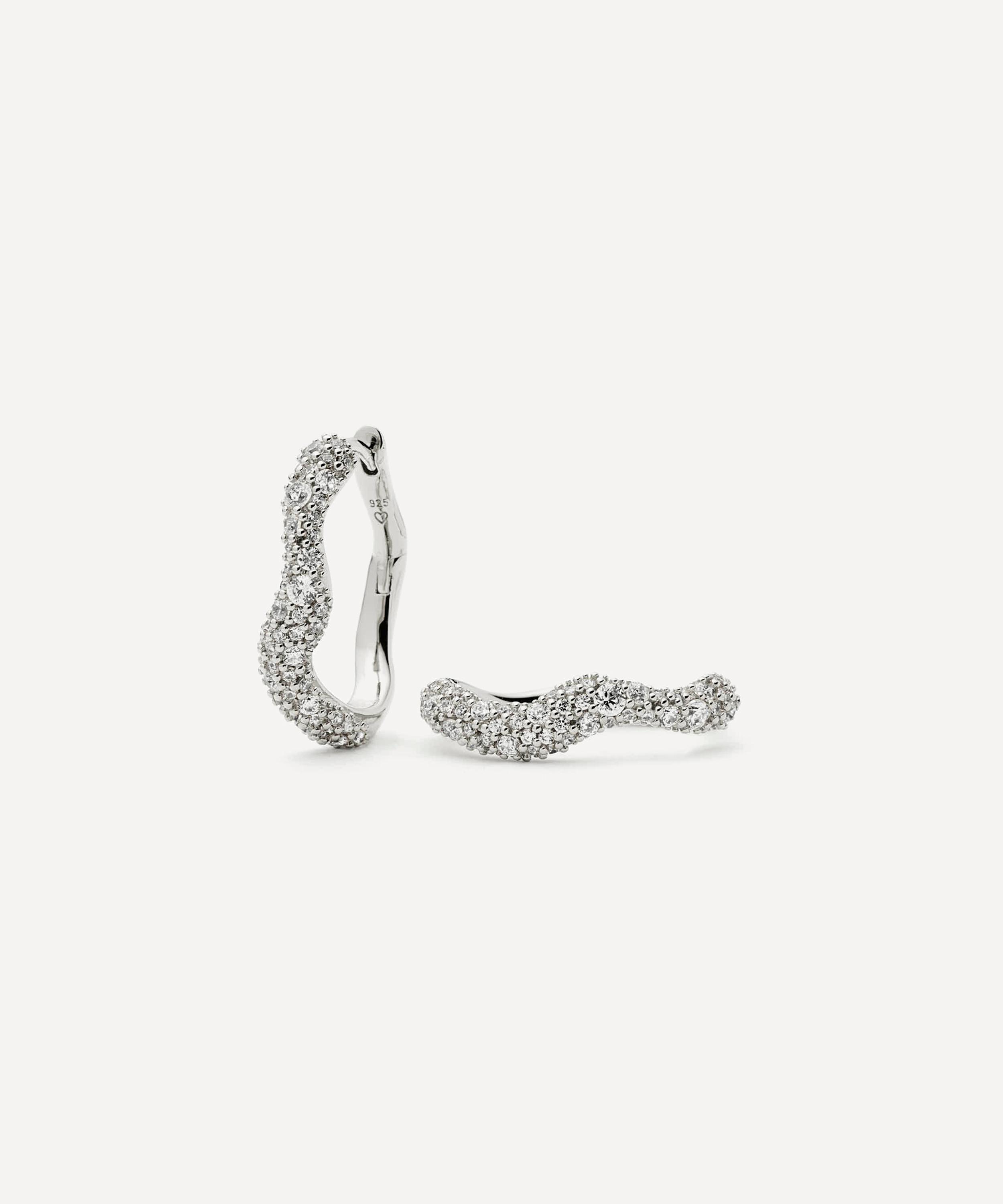 Missoma Silver Molten Snow Small Hoop Earrings In Metallic