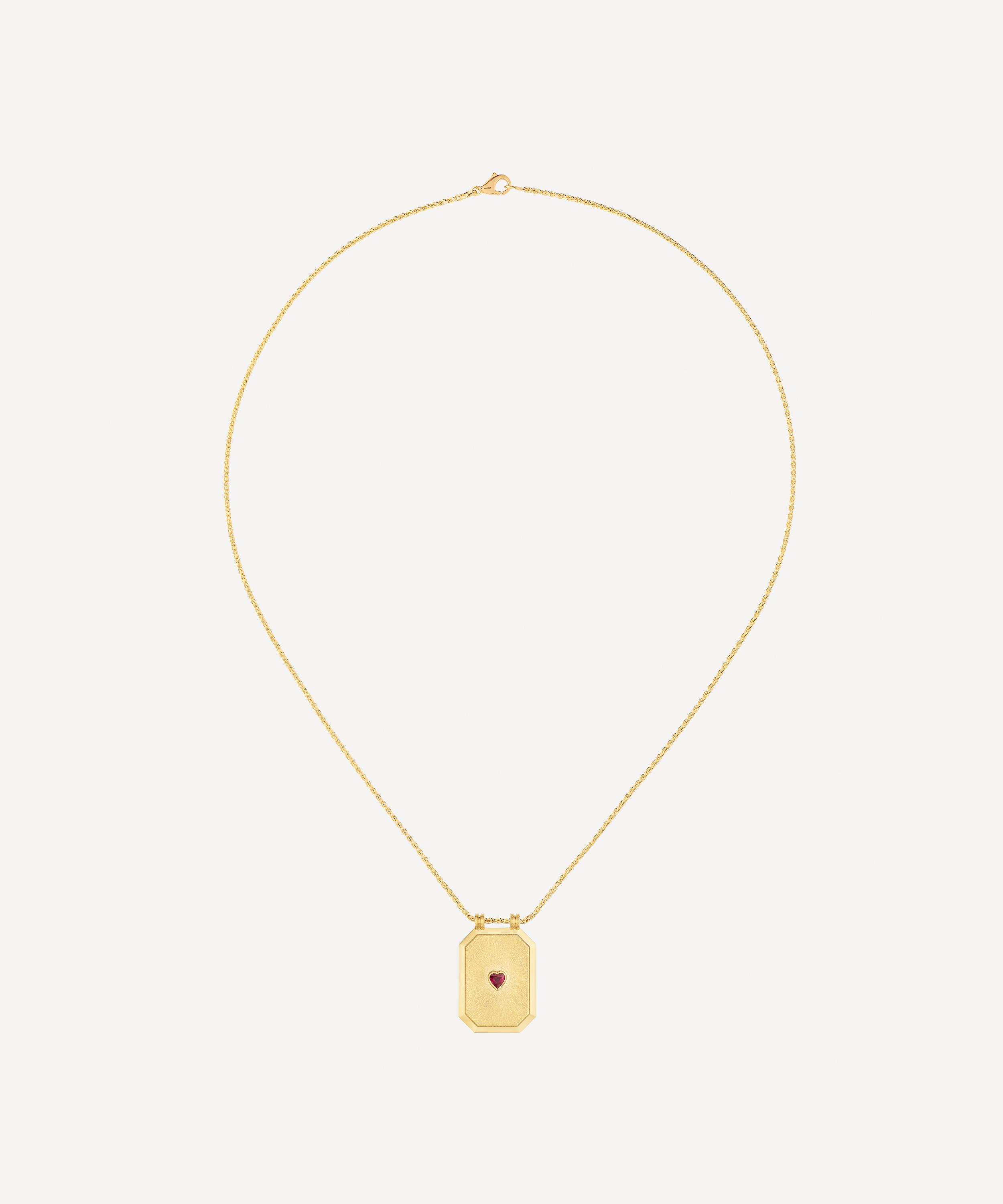 Marie Lichtenberg 18ct Gold Scapular Love Ruby Pendant Necklace