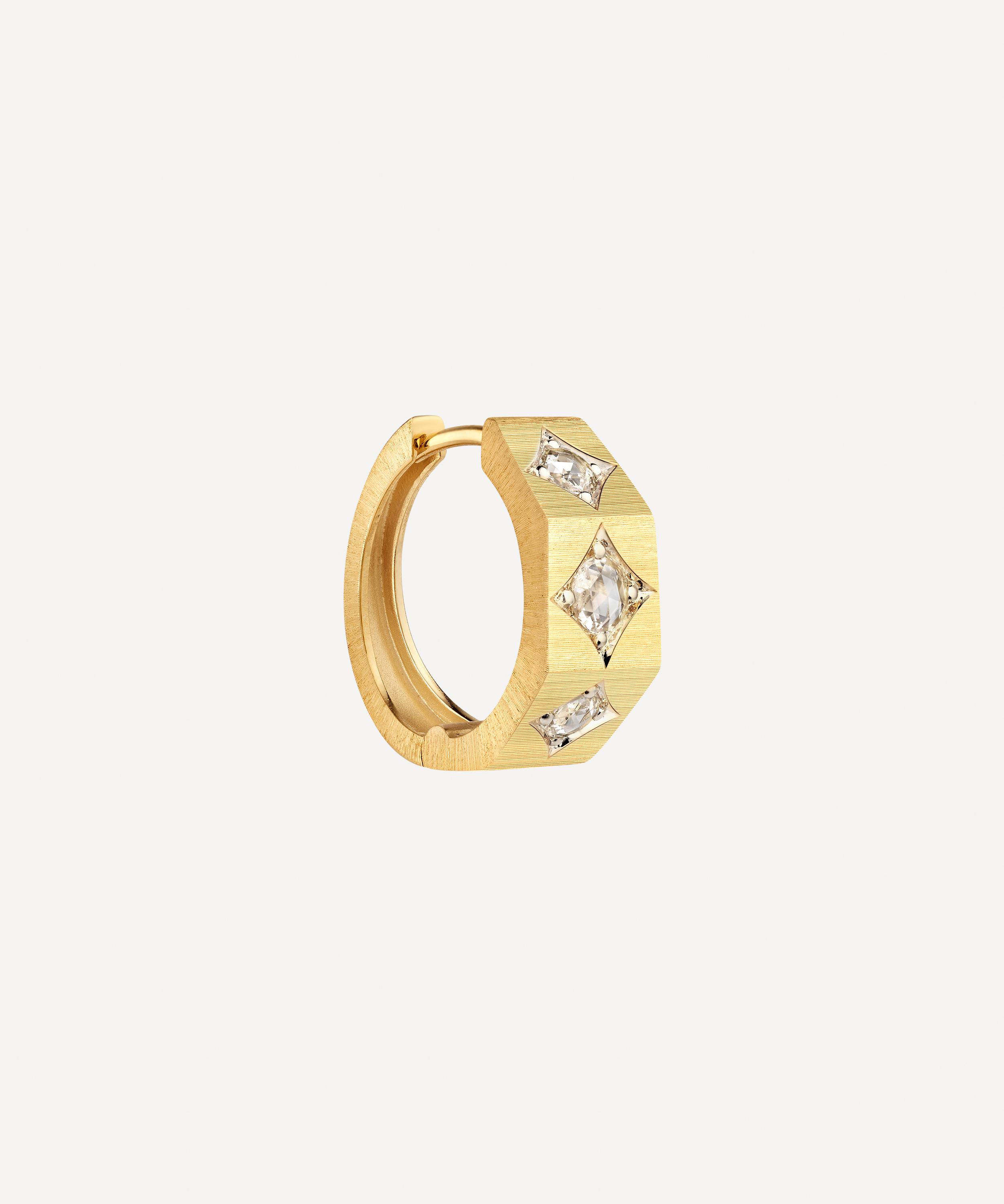 Marie Lichtenberg 18ct Gold Medium Ecrou Hoop Earring