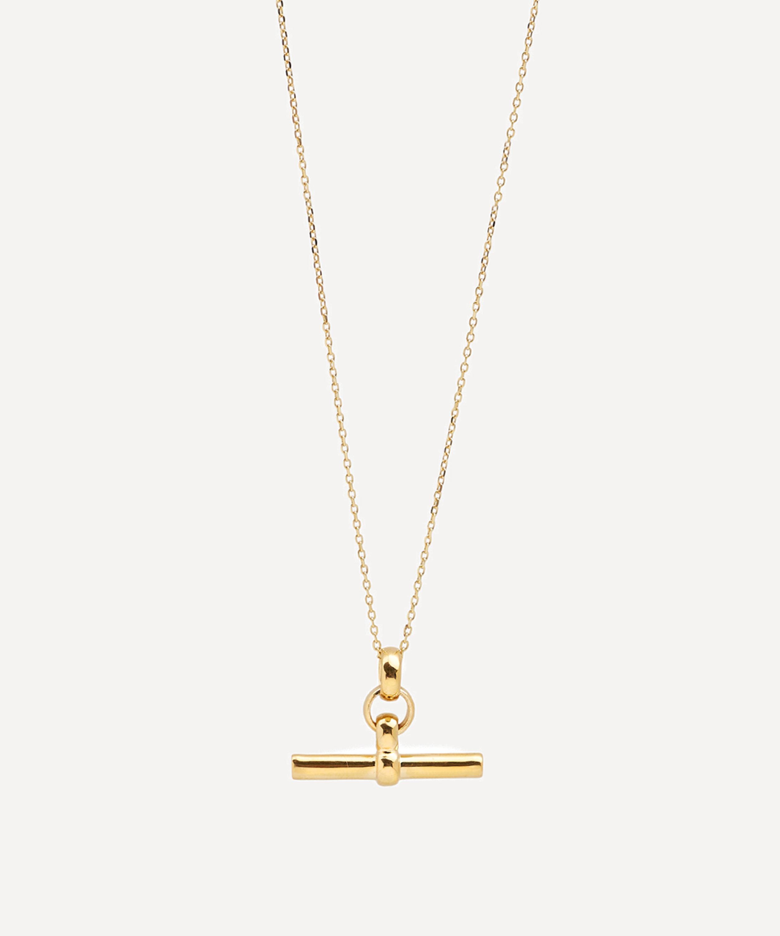 Tilly Sveaas 18ct Gold-plated Small T-bar Pendant Necklace In Gold