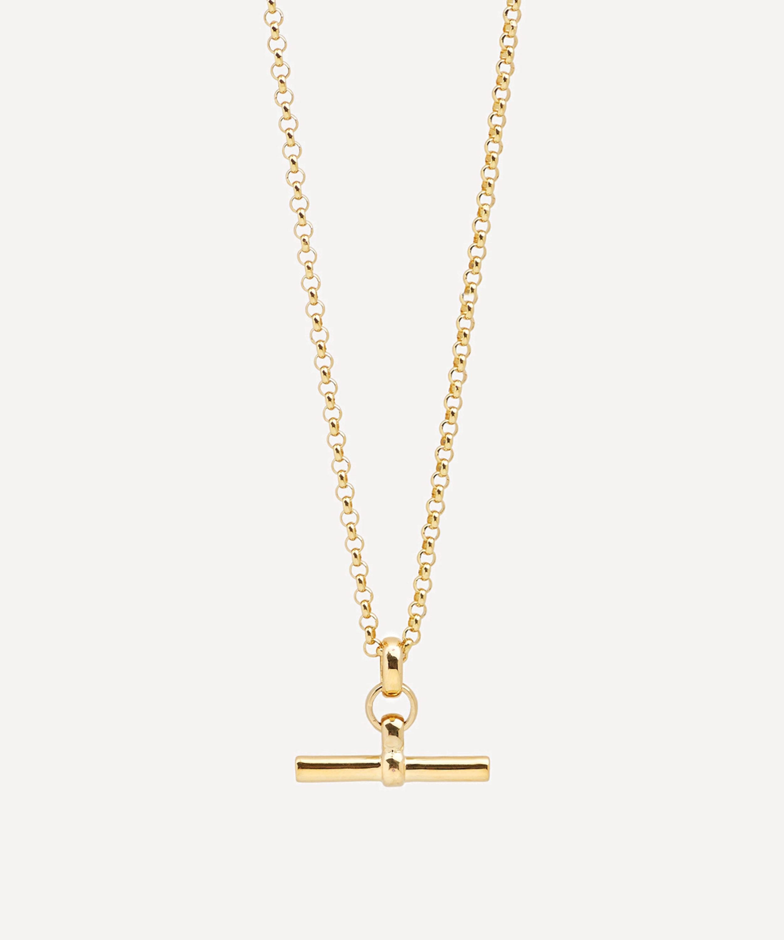 Tilly Sveaas 18ct Gold-plated Small T-bar Pendant Necklace In Gold