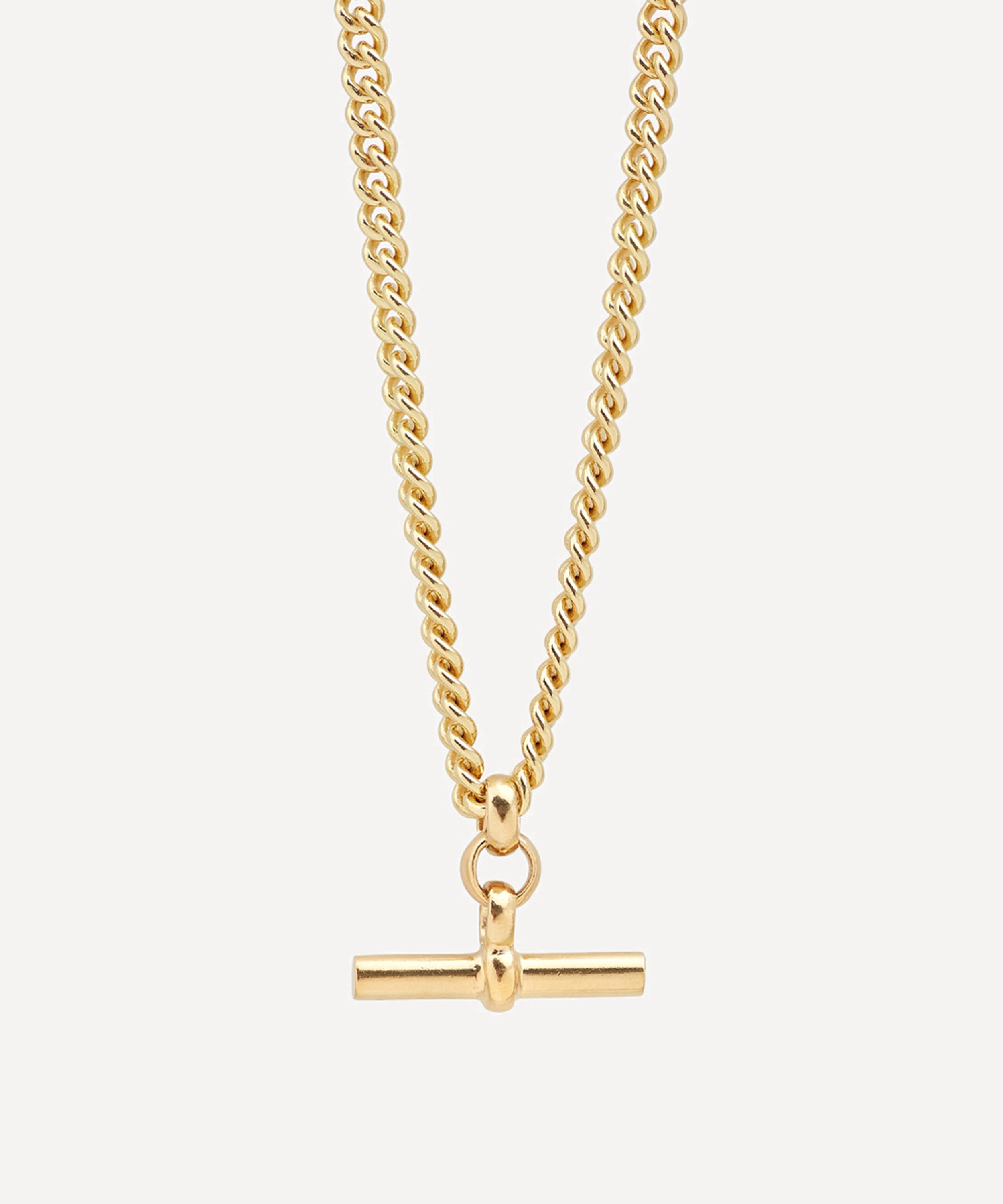 Tilly Sveaas 18ct Gold-plated T-bar Curb Chain Necklace In Gold