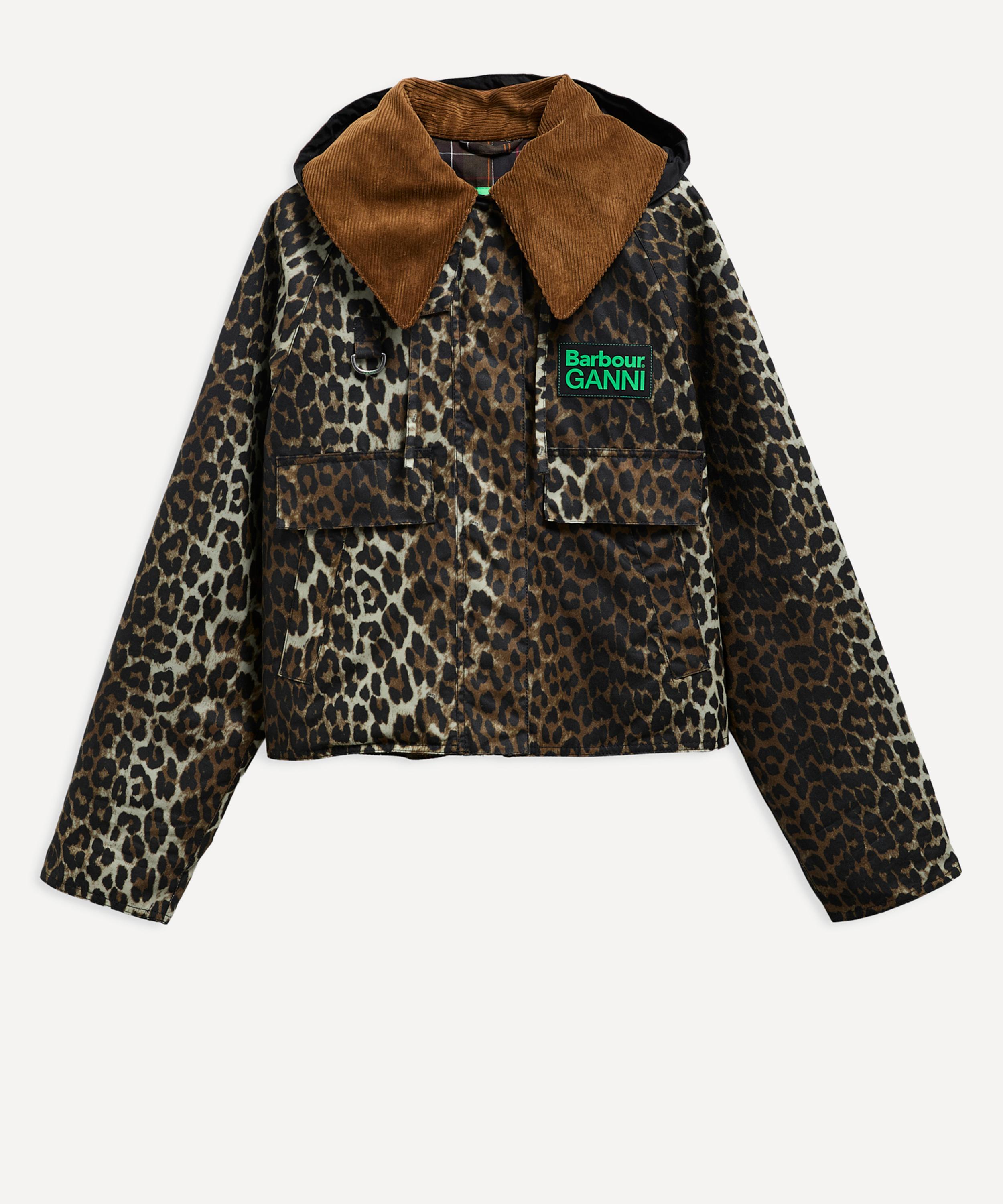 x GANNI Leopard Print Waxed Anorak