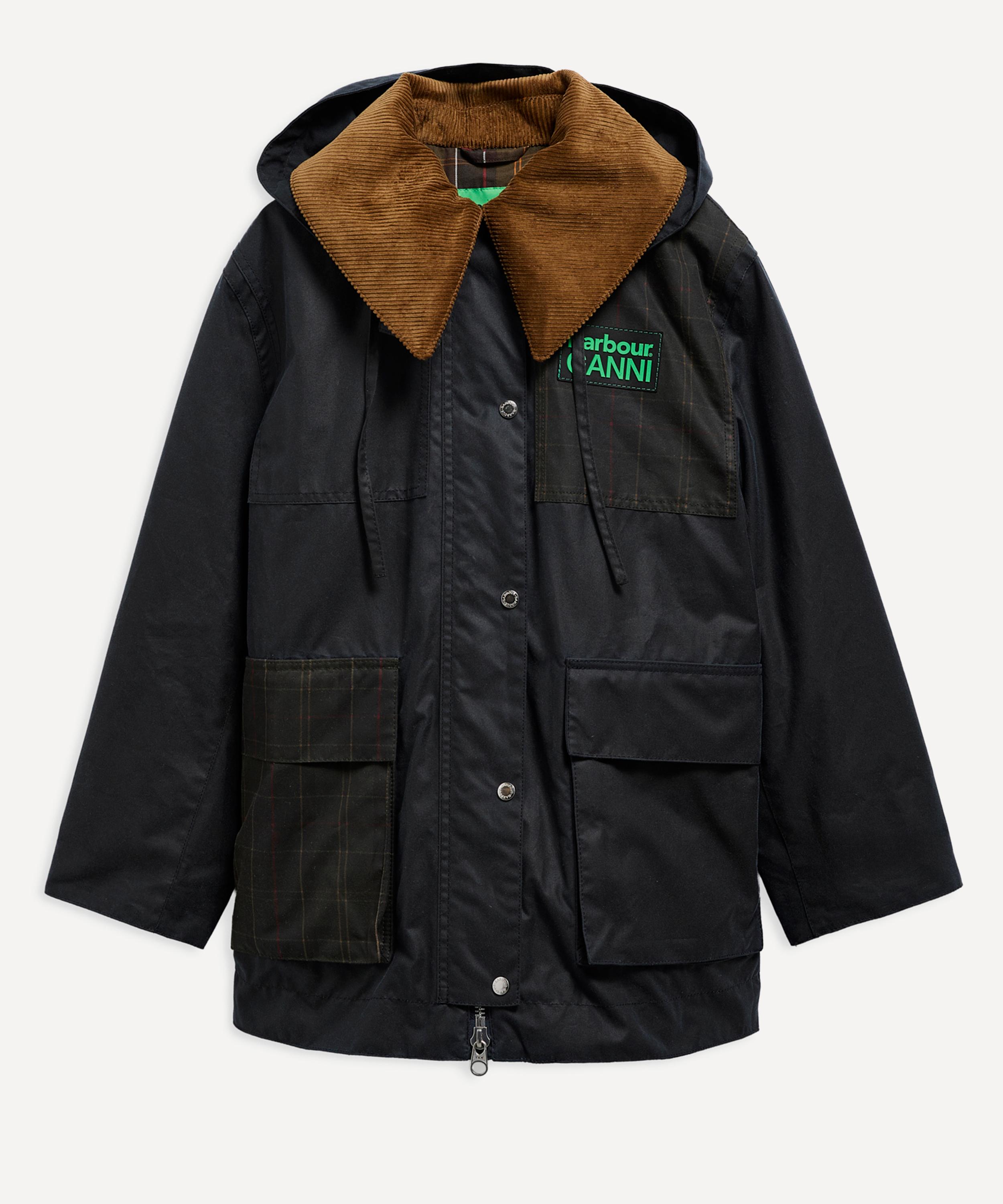 Barbour Xed Cotton Parka Coat In Black
