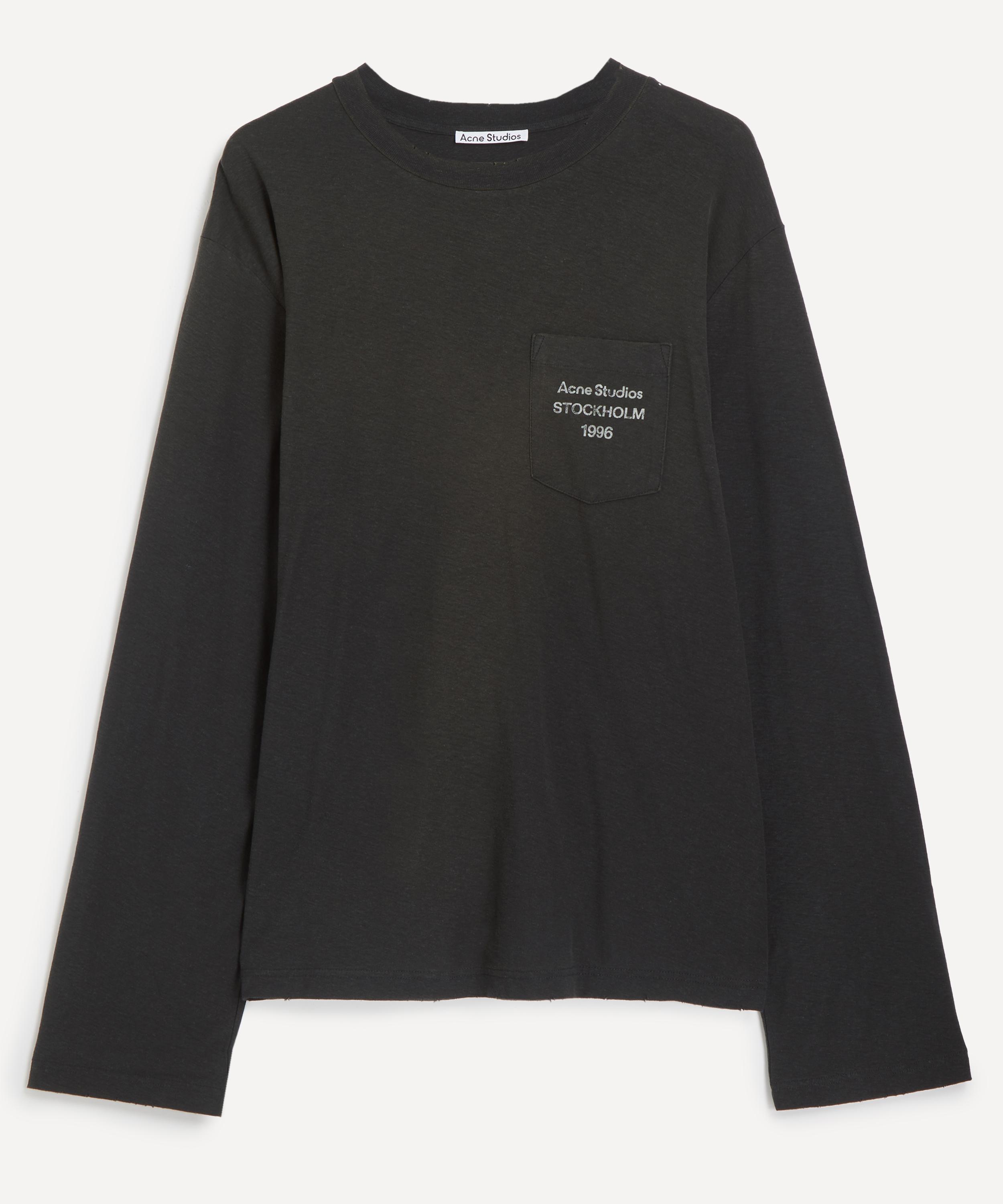 Acne Studios Edden U 1996 Logo-print Cotton And Hemp-blend T-shirt In Black